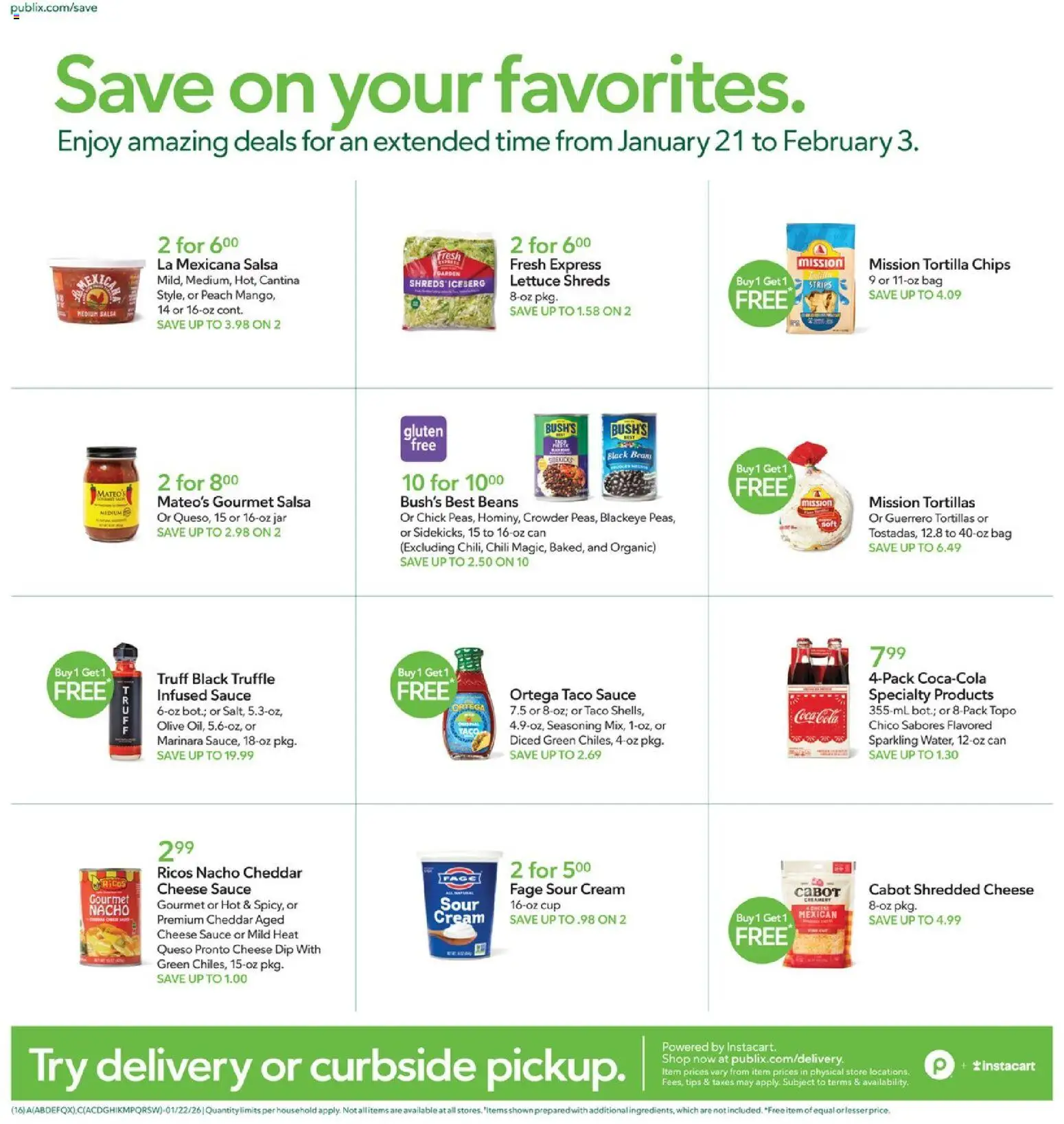 Publix Weekly Ad - valid from 21.01.2026 | Page: 16 | Products: Lettuce, Cheese, Cream, Bag