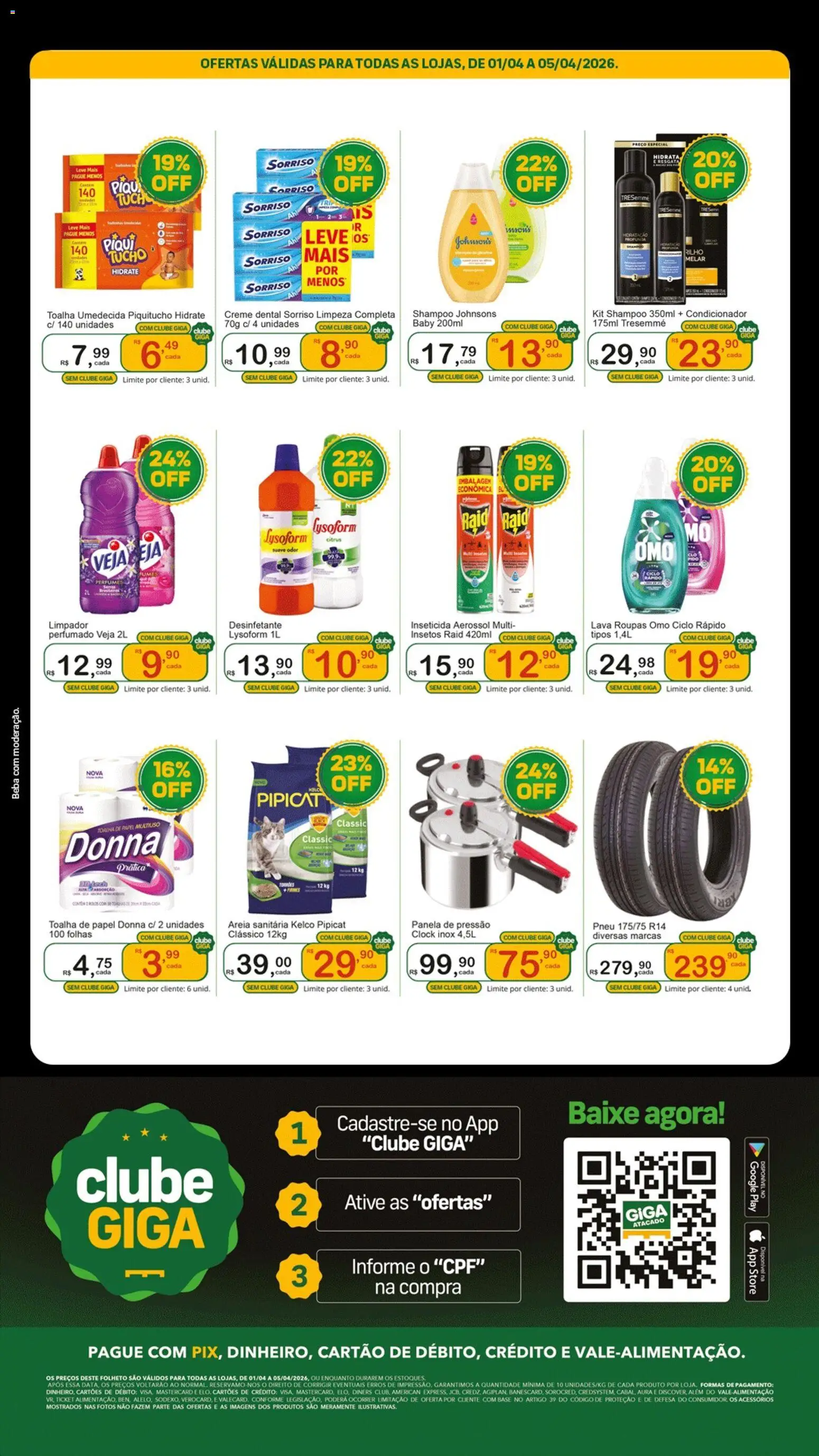 GIGA Atacado Folheto - válido de 01.04.2026 | Página: 4 | Produtos: Pneu, Areia, Creme, Desinfetante
