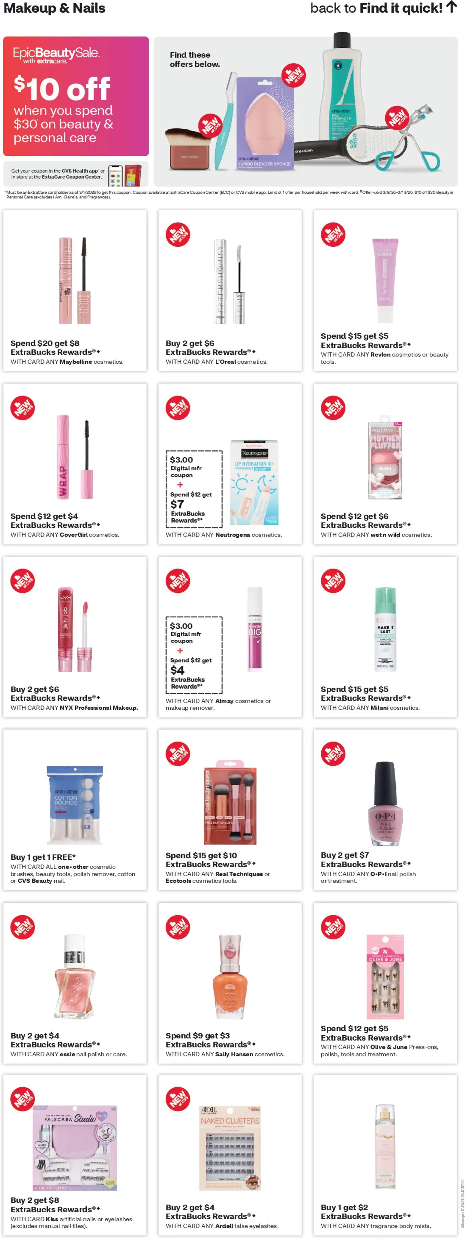 CVS Pharmacy Weekly Ad - ME - valid from 08.03.2026 | Page: 11 | Products: Nail, Blush, Eyelashes, Sponge