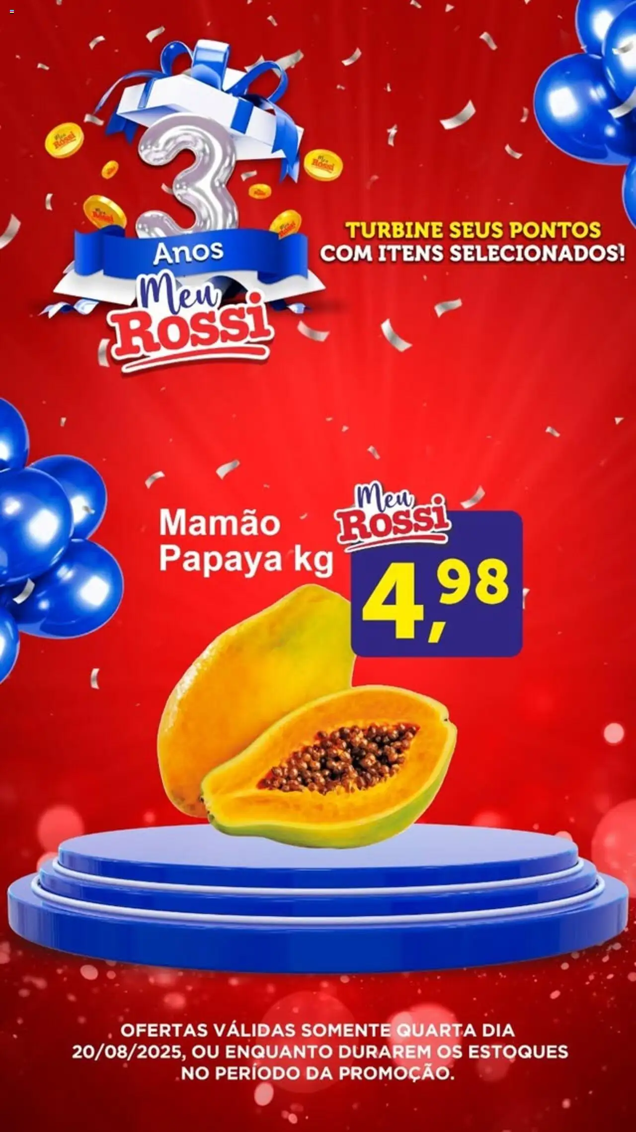 Rossi Supermercados Folheto - válido de 20.08.2025 | Página: 3 | Produtos: Mamão