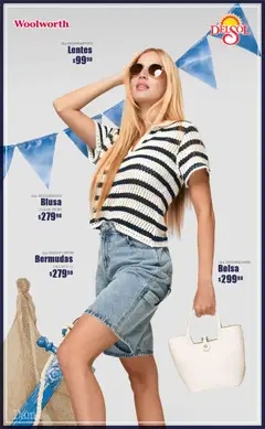 Vista previa de Del Sol y Woolworth catálogo Luce la Primavera, nuevo folleto de la tienda, válido en México a partir del 26.02.2026 | Página: 4 | Productos: Blusa, Lentes, Bolsa, Bermudas