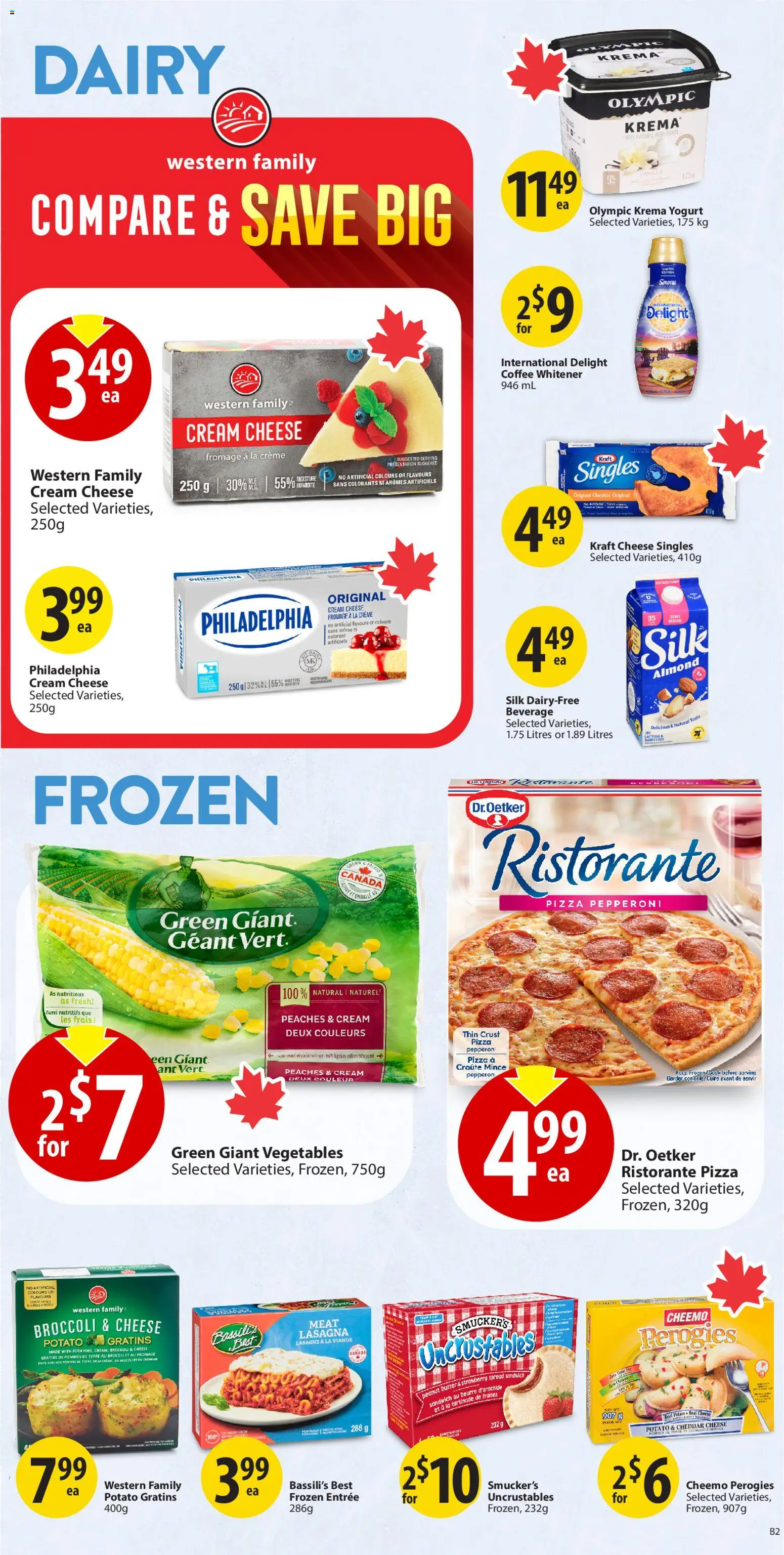 Save on foods flyer valid from 11.12.2025 | Page: 26 | Products: Cream, Cheese, Yogurt, Pizza