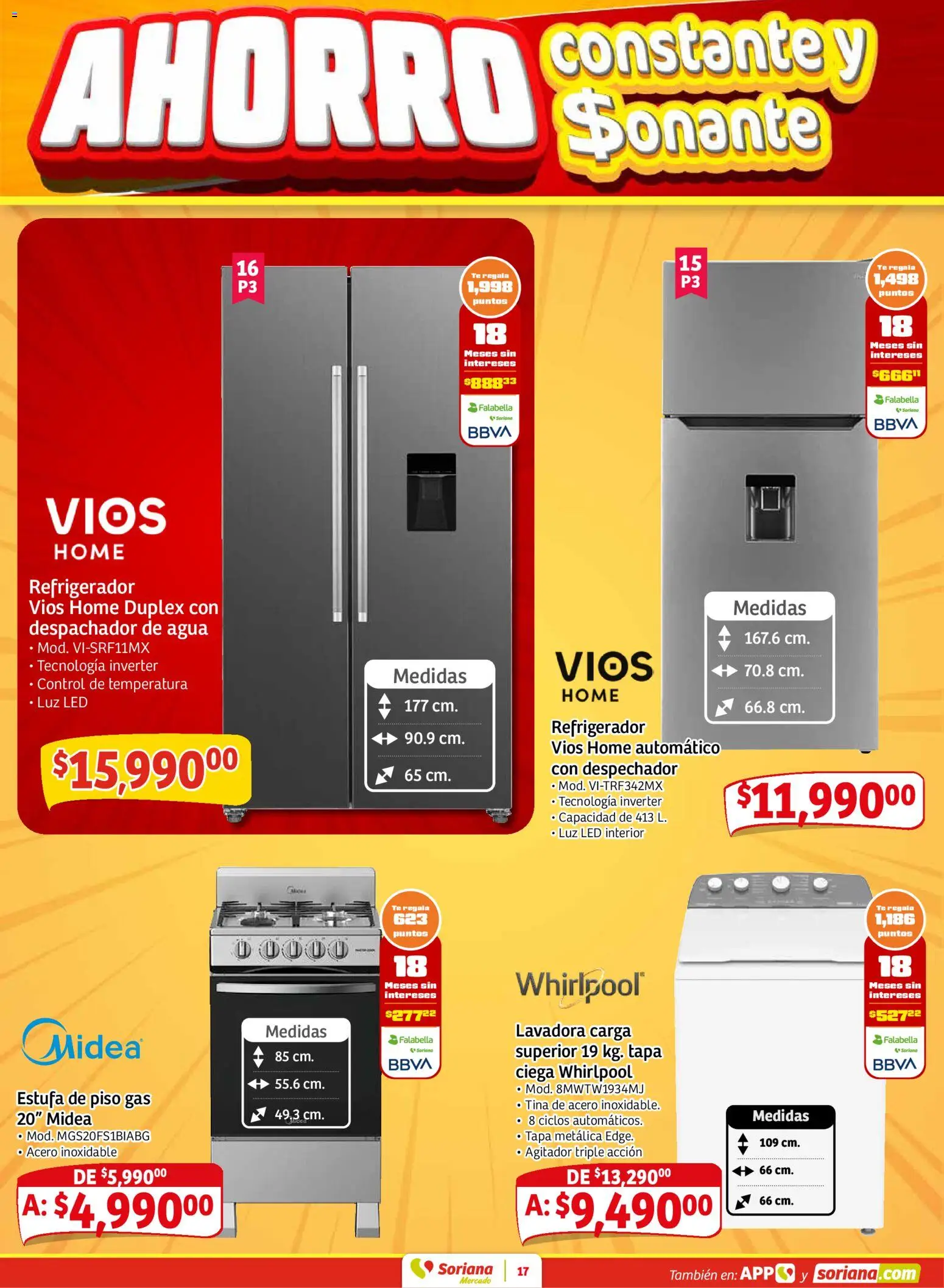 Nuevas ofertas de Soriana válidas en toda la República Mexicana desde el 15.01.2026. ¡Encuentra las mejores ofertas en Soriana - Pesito Valedor Mercado: Nay, Sin, Son! | Página: 25 | Productos: Refrigerador, Agua, Lavadora, Té