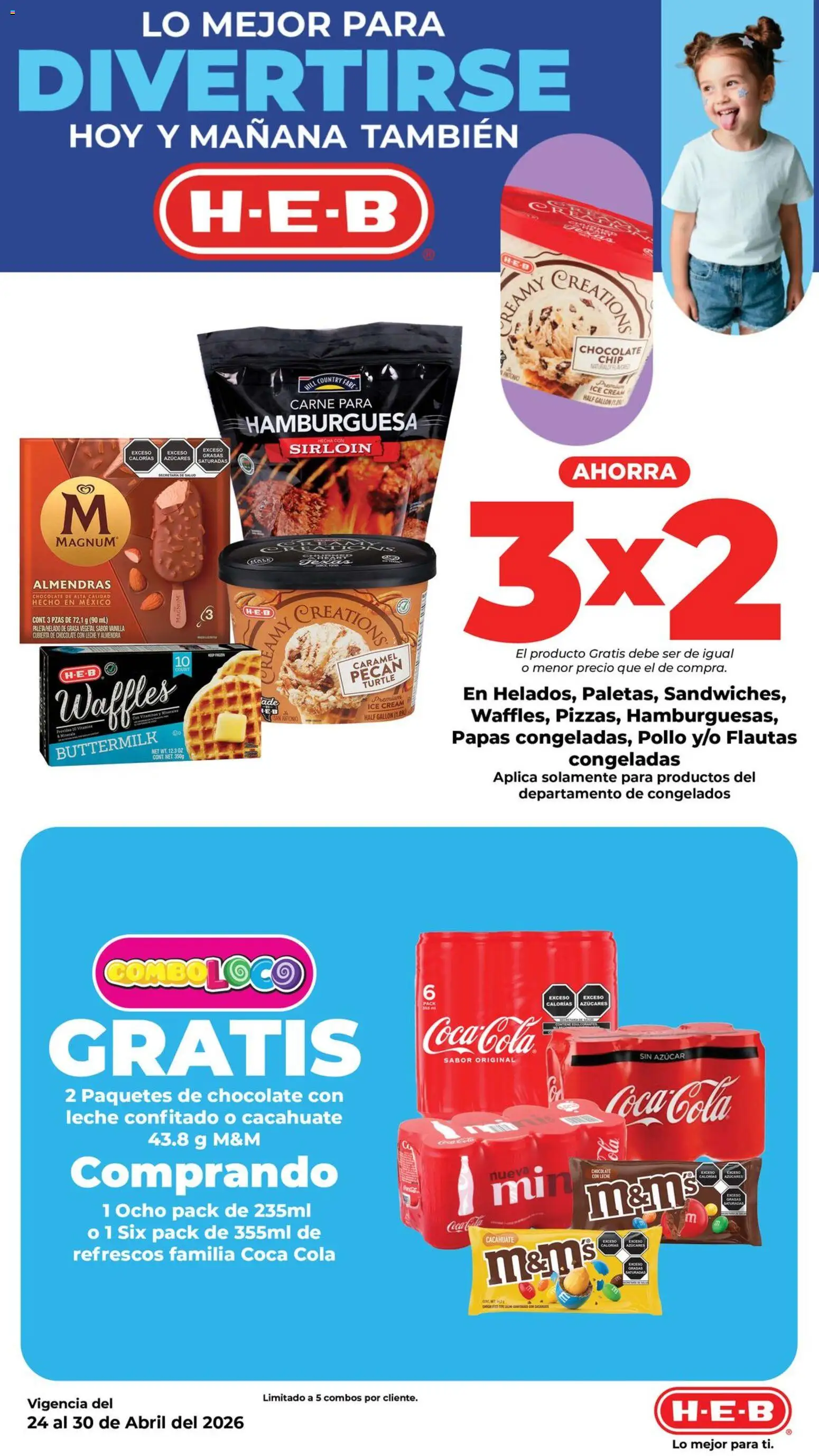 Nuevas ofertas de H-E-B válidas en toda la República Mexicana desde el 24.04.2026. ¡Encuentra las mejores ofertas en H-E-B folleto! | Página: 3 | Productos: Pollo, Cacahuate, Leche, Almendra