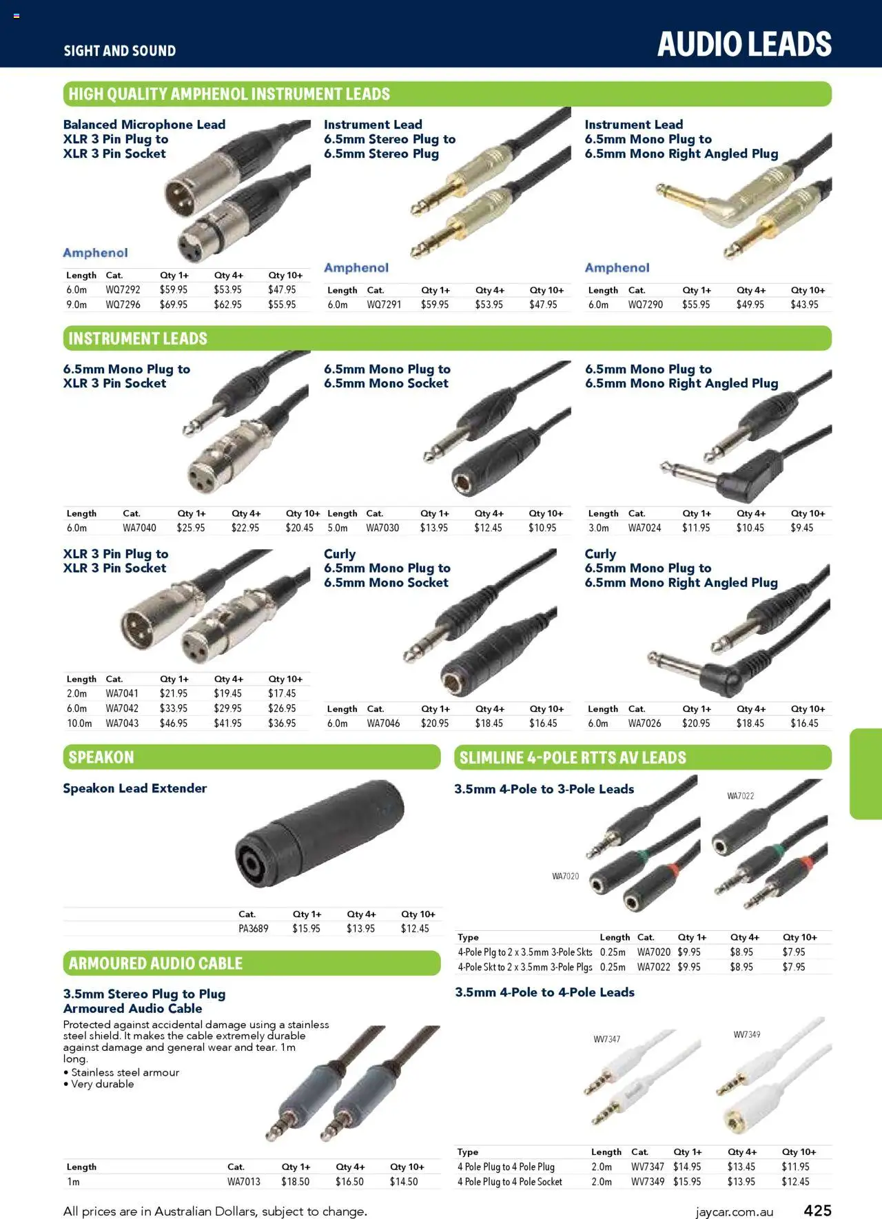 Jaycar catalogue - valid from 09.07.2025 | Page: 425 | Products: Socket, Curly, Audio, Stereo