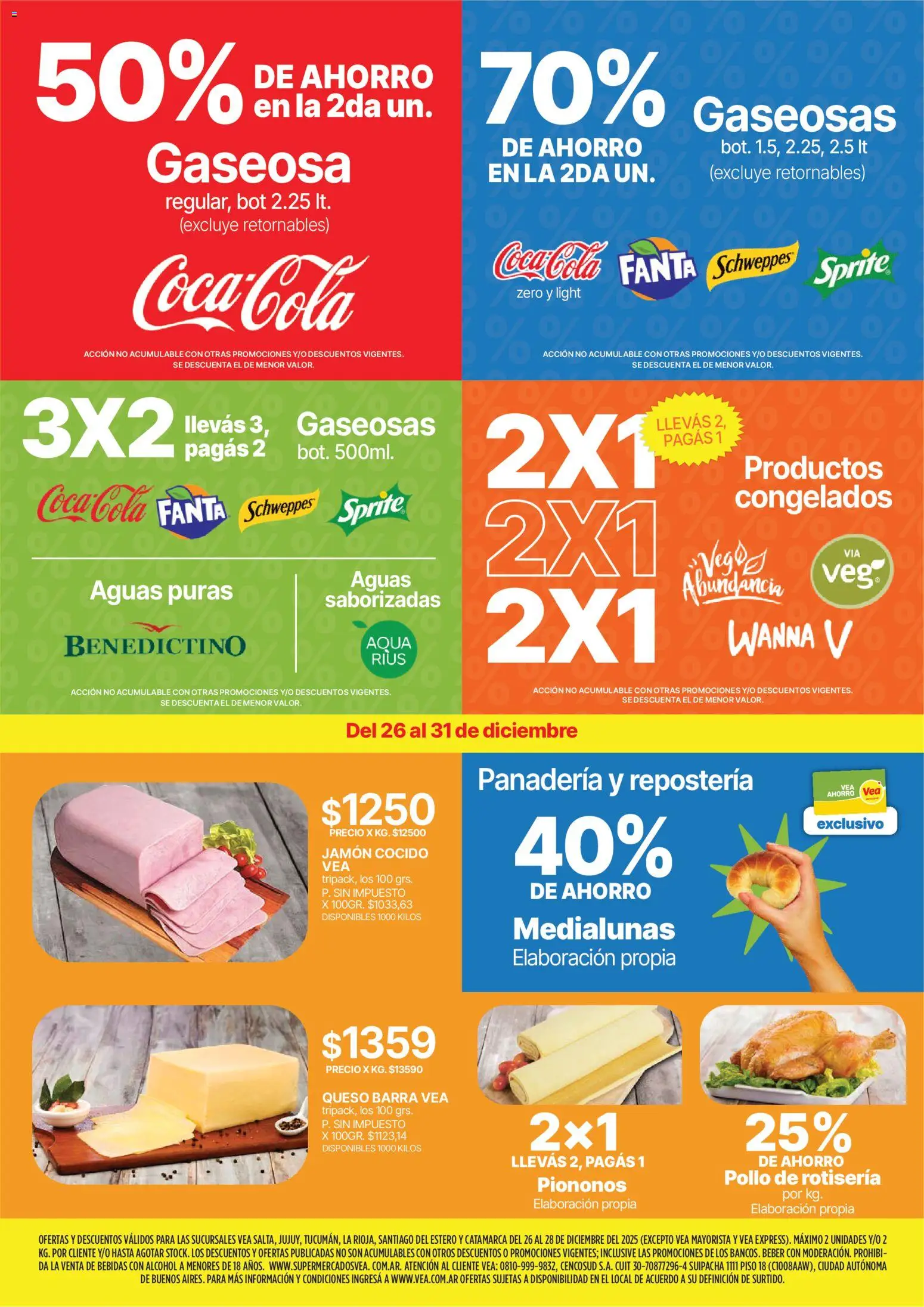 Vea - Oferta fin de semana │ válido desde el 26.12.2025 | Página: 2 | Productos: Pollo, Gaseosa, Queso, Jamón