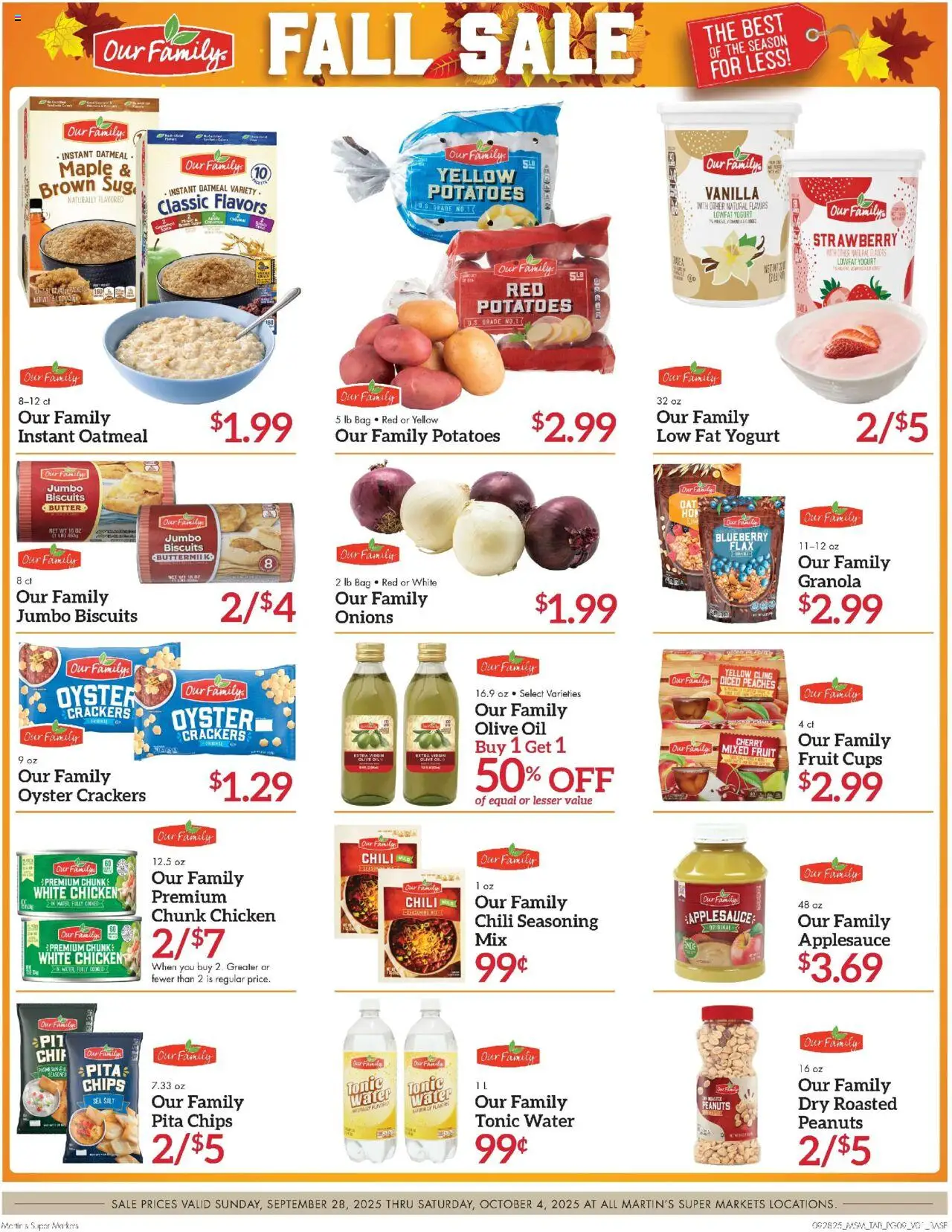 Martin’s Weekly Ad - valid from 28.09.2025 | Page: 9 | Products: Yogurt, Oil, Chips, Potatoes