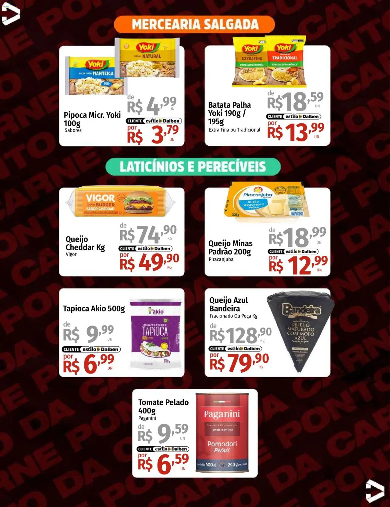 Supermercado Dalben Folheto - válido de 15.10.2025 | Página: 3 | Produtos: Manteiga, Queijo, Tomates, Batata
