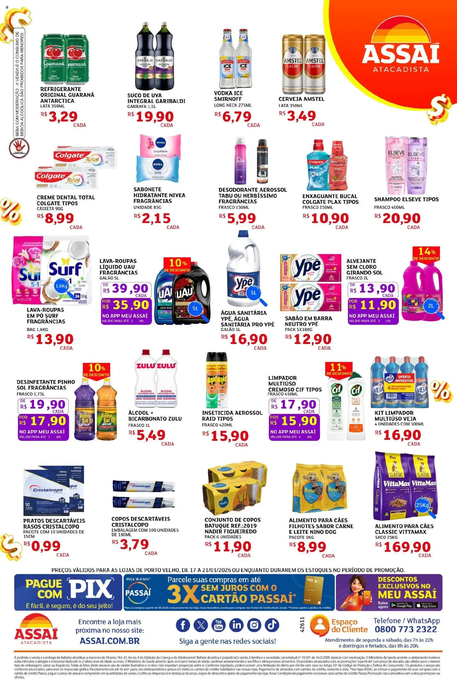 Assaí Atacadista Folheto - válido de 17.01.2026 | Página: 4 | Produtos: Shampoo, Guaraná, Sabão, Sabonete