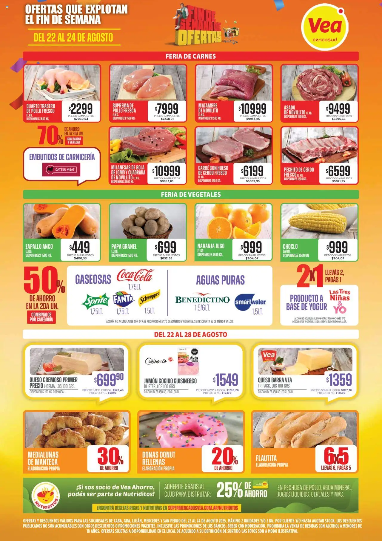 Vea - Oferta fin de semana │ válido desde el 22.08.2025 | Página: 2 | Productos: Choclo, Queso, Yogur, Jamón