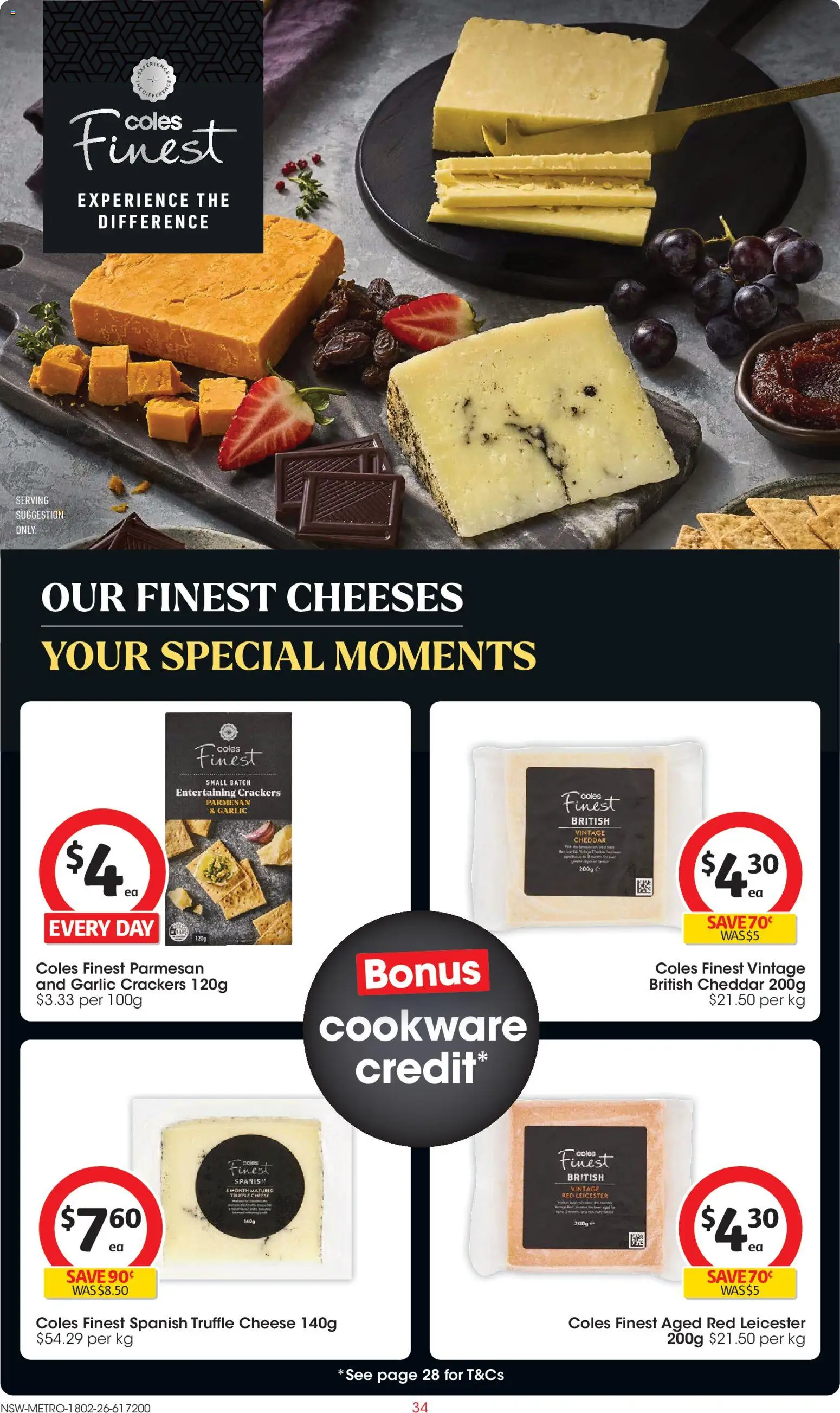 Coles catalogue - valid from 18.02.2026 | Page: 34 | Products: Crackers, Cheese, Cookware, Garlic