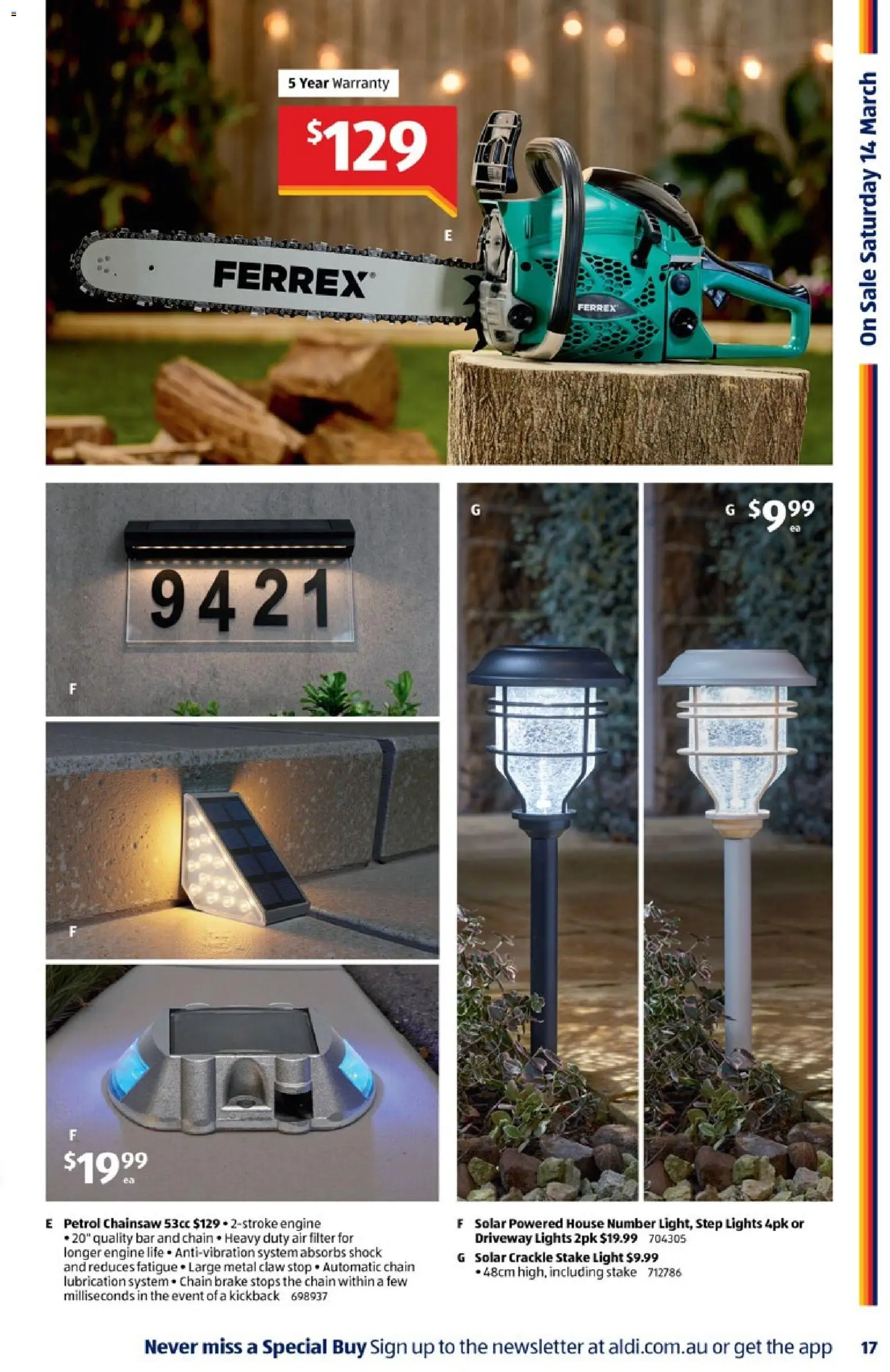 Aldi catalogue - valid from 11.03.2026 | Page: 17 | Products: Chain, Light, Chainsaw