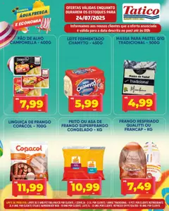Tatico Folheto - válido de 24.07.2025 | Página: 15 | Produtos: Pao de alho, Moela, Leite, Hambúrguer