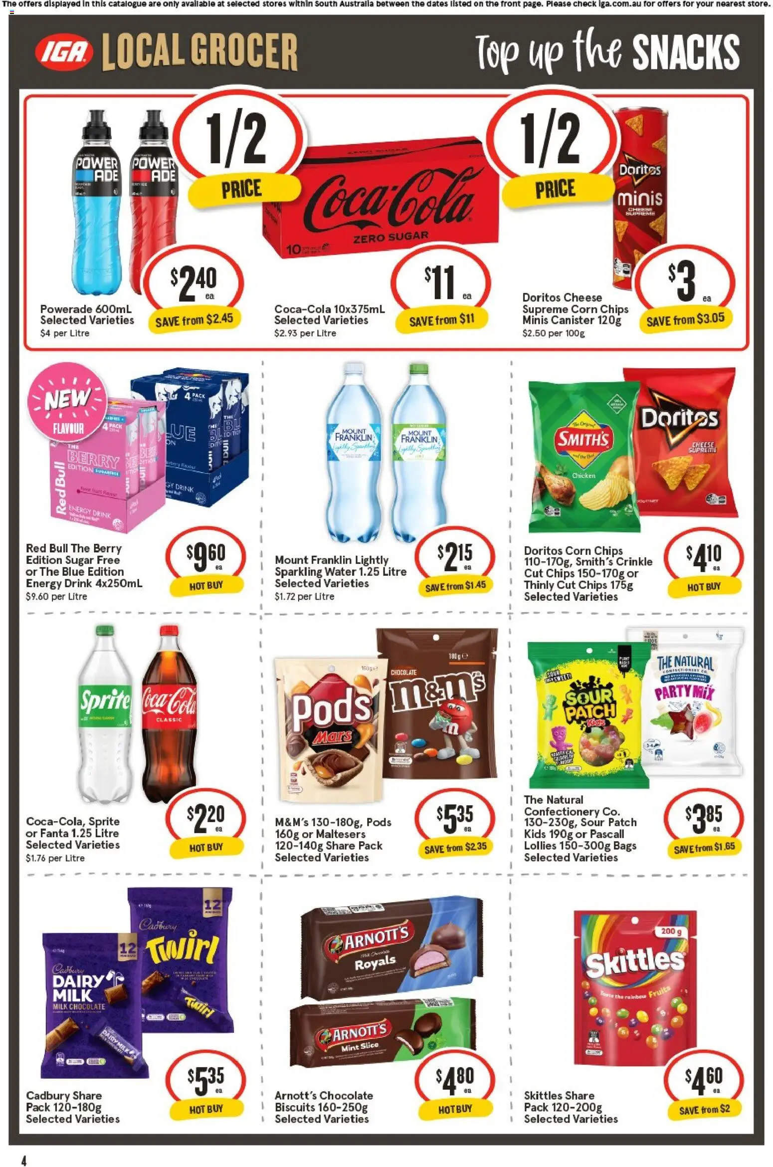 IGA catalogue - valid from 05.11.2025 | Page: 4 | Products: Dairy, Cheese, Chicken, Chips