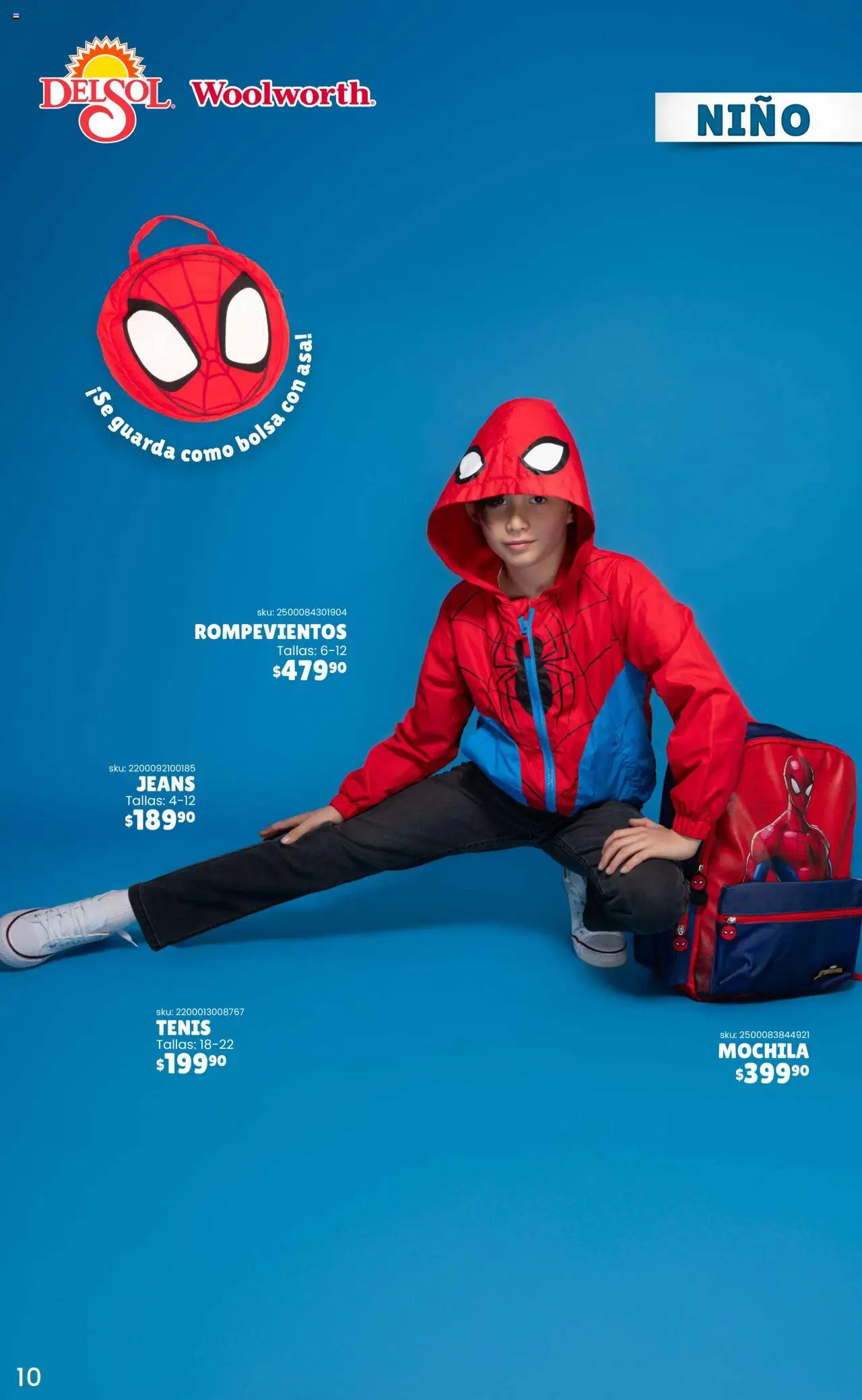 Nuevas ofertas de Del Sol y Woolworth válidas en toda la República Mexicana desde el 25.09.2025. ¡Encuentra las mejores ofertas en Del Sol y Woolworth - Catálogo Rompevientos Disney! | Página: 10 | Productos: Tenis, Bolsa, Mochila