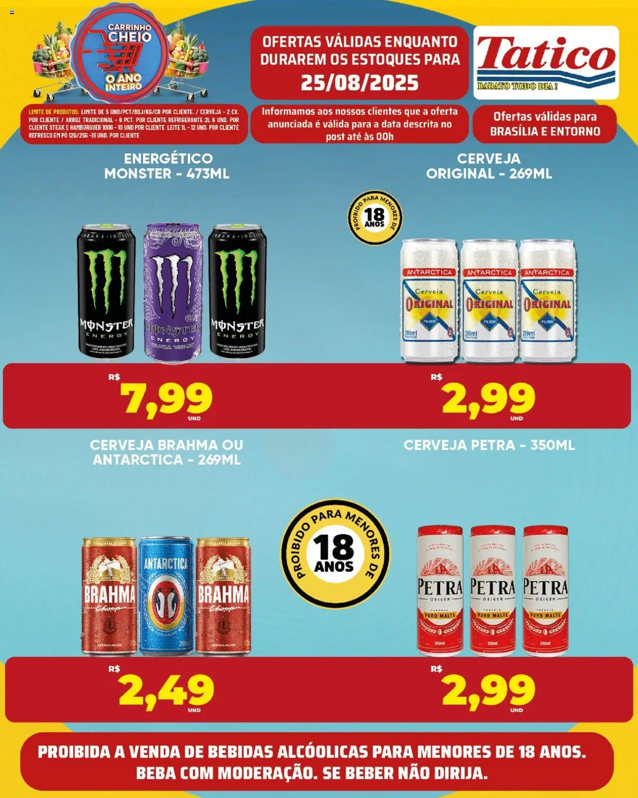 Tatico Folheto - válido de 25.08.2025 | Página: 11 | Produtos: Energético, Leite, Arroz, Hambúrguer