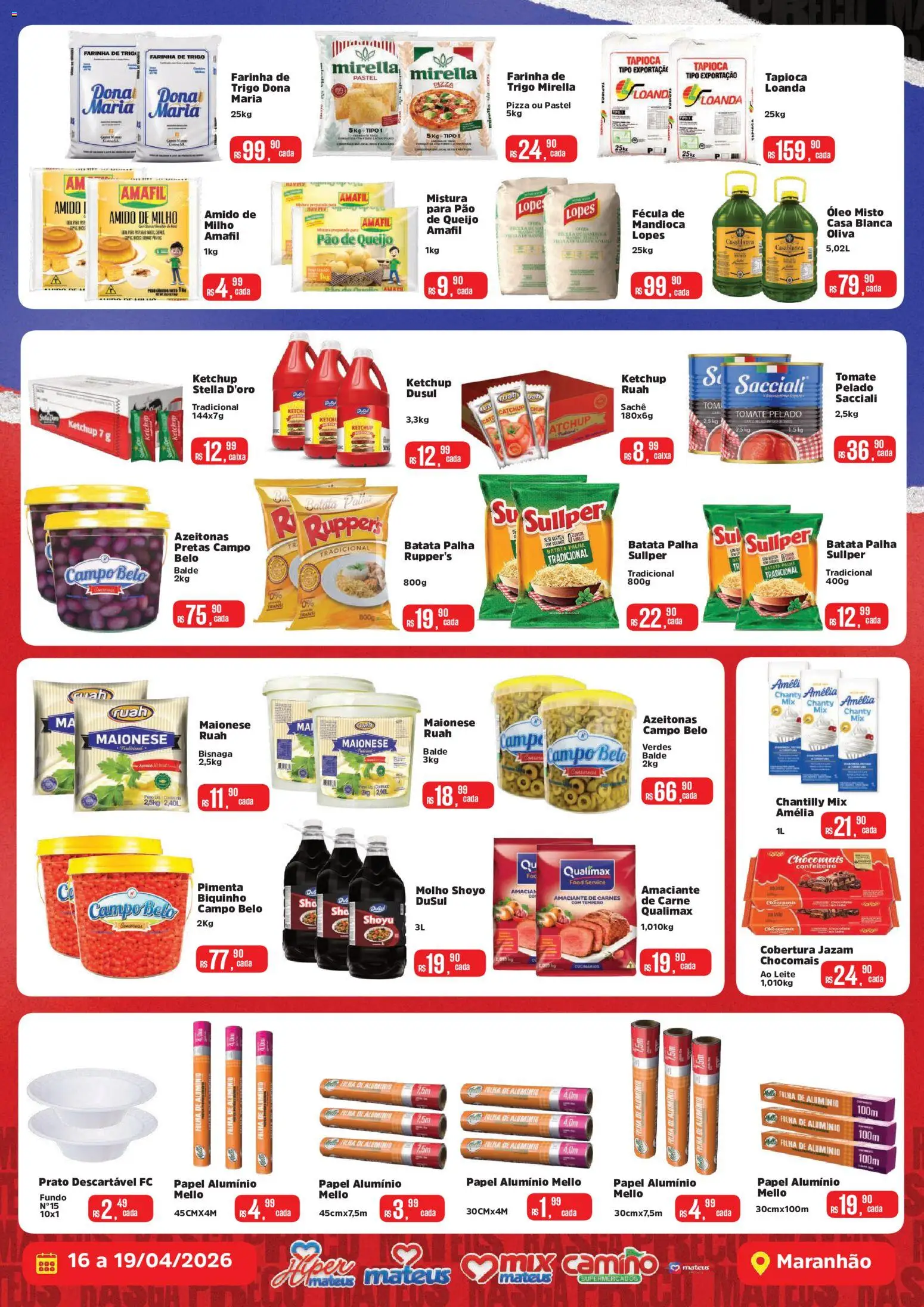 Mateus Folheto - válido de 16.04.2026 | Página: 2 | Produtos: Leite, Escada, Maionese, Amaciante