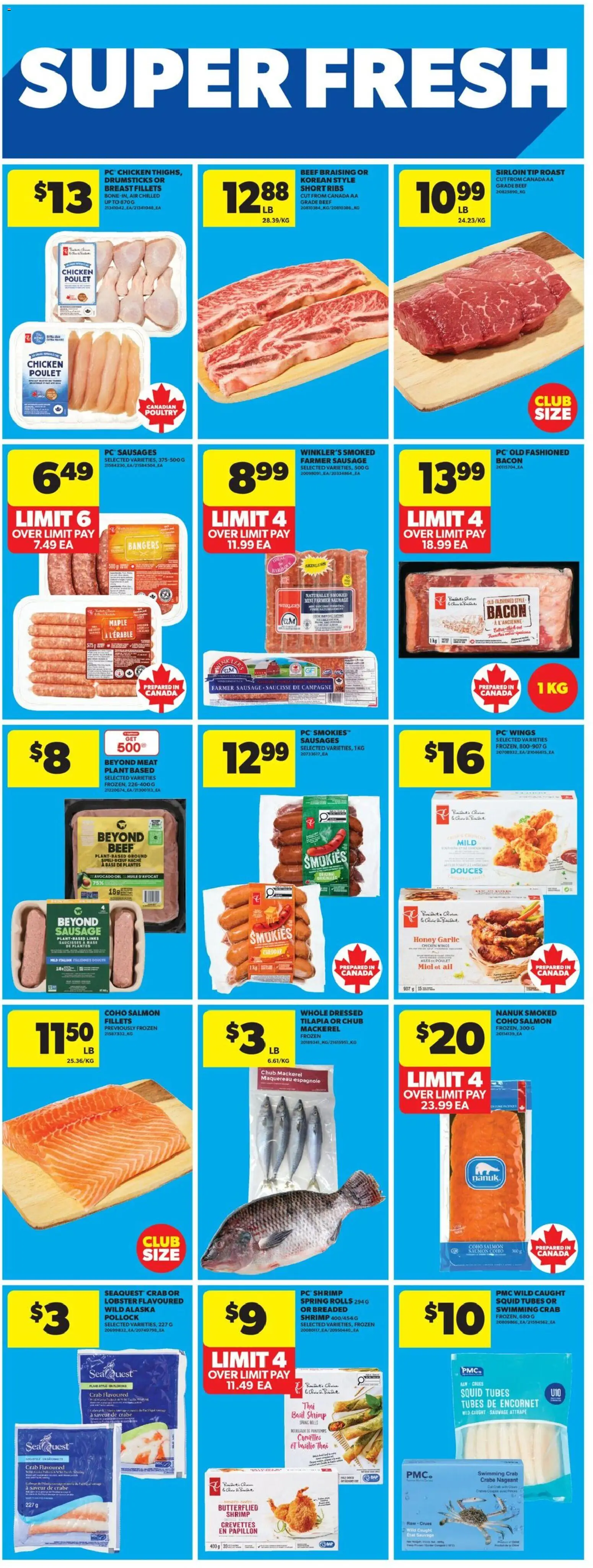Real Canadian Superstore flyer valid from 09.04.2026 | Page: 13 | Products: Beef, Chicken wings, PC, Chicken