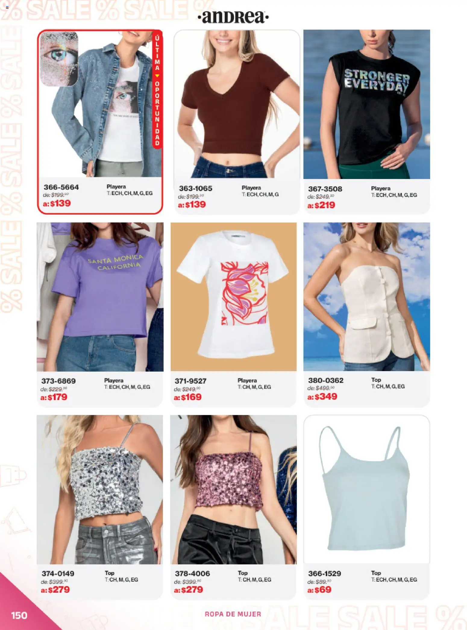 Nuevas ofertas de Andrea válidas en toda la República Mexicana desde el 21.12.2025. ¡Encuentra las mejores ofertas en Andrea catálogo Outlet! | Página: 150 | Productos: Ropa, Playera