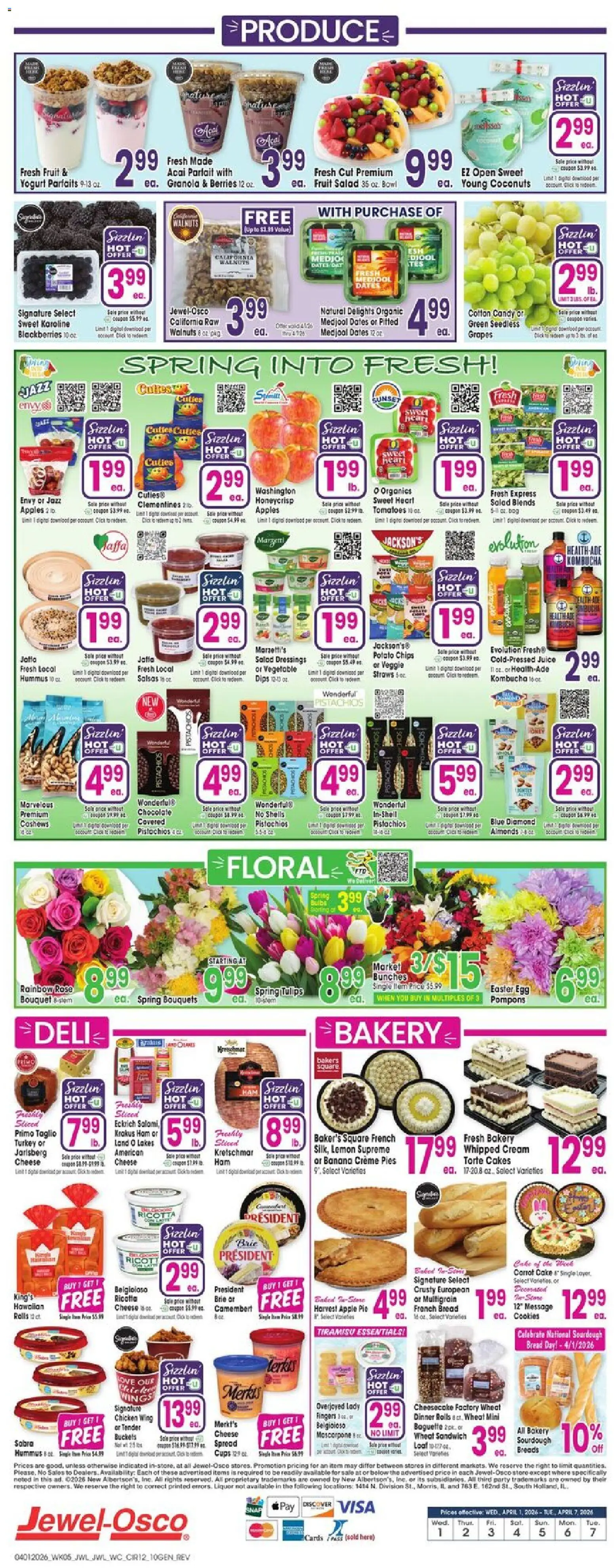 Jewel Osco Weekly Ad - IA - valid from 01.04.2026 | Page: 12 | Products: Yogurt, Tomatoes, Carrot, Cookies