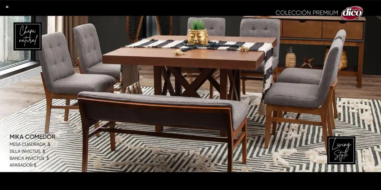 Nuevas ofertas de Muebles Dico válidas en toda la República Mexicana desde el 25.10.2024. ¡Encuentra las mejores ofertas en Muebles Dico catálogo Colleción Premium ! | Página: 42 | Productos: Silla, Chapa, Mesa, Aparador