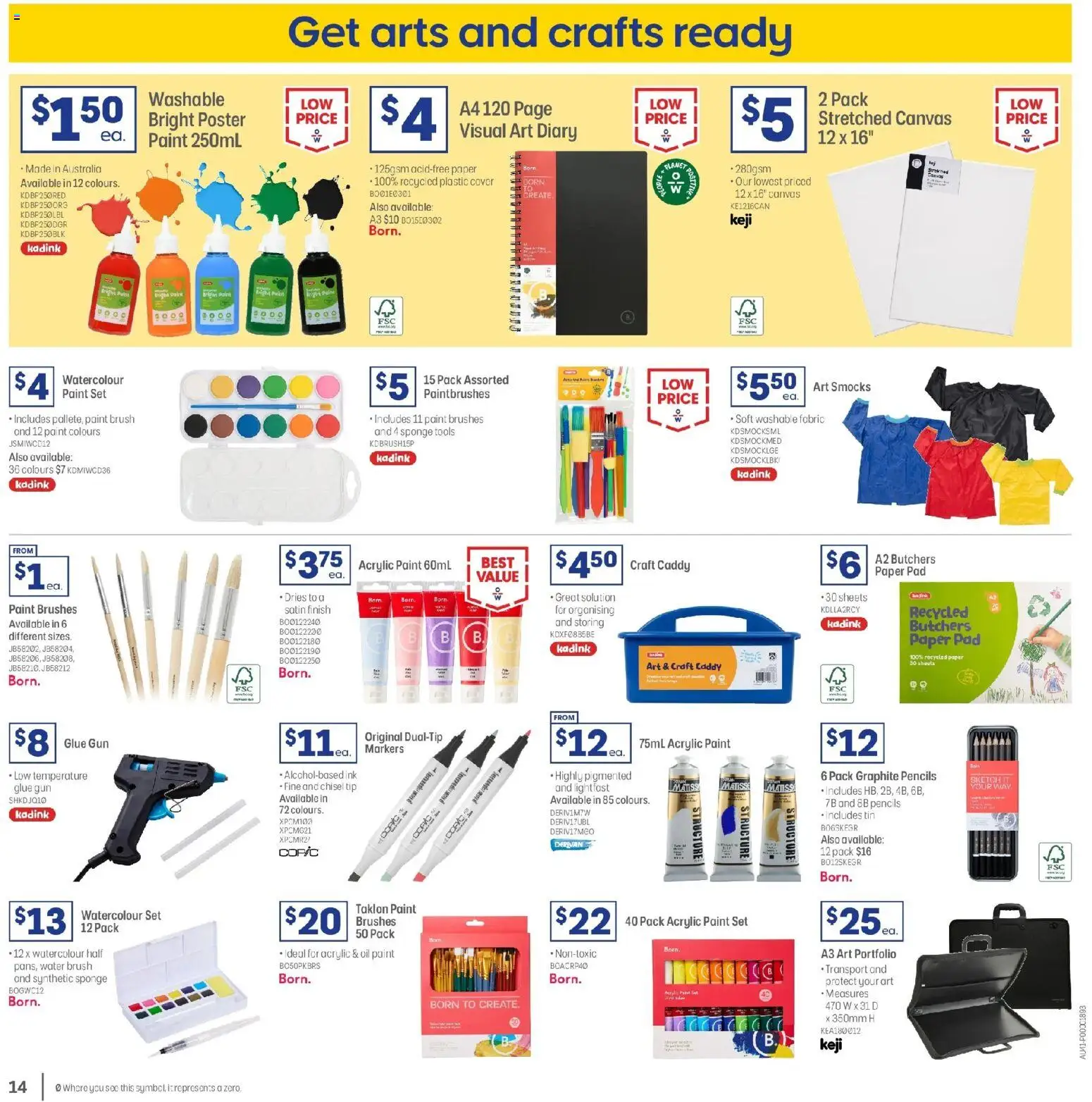 Officeworks catalogue - valid from 01.01.2026 | Page: 14 | Products: Brush, Oil, Glue, Tools