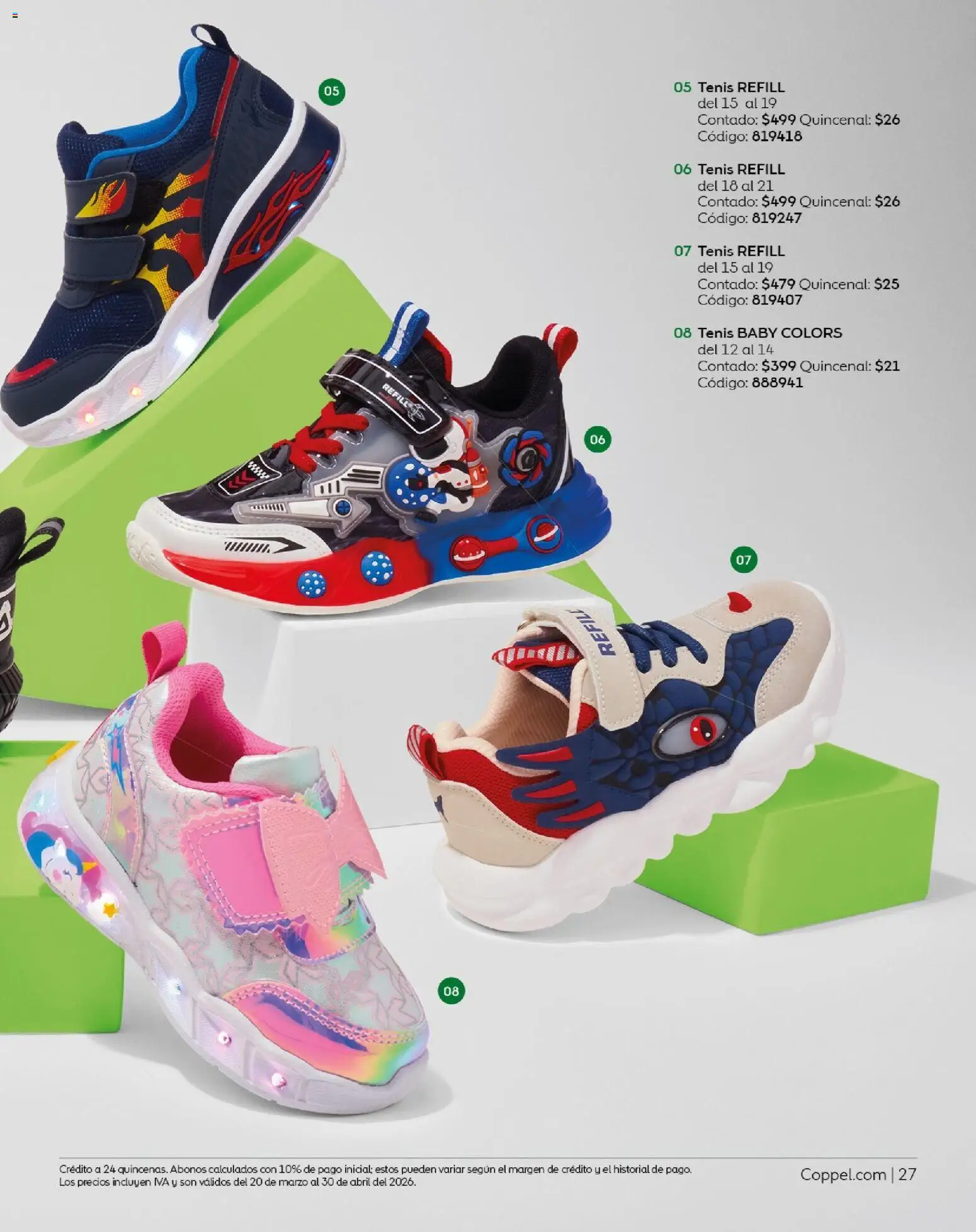 Nuevas ofertas de Coppel válidas en toda la República Mexicana desde el 01.03.2026. ¡Encuentra las mejores ofertas en Coppel catálogo Vacaciones Semana Santa! | Página: 27 | Productos: Tenis
