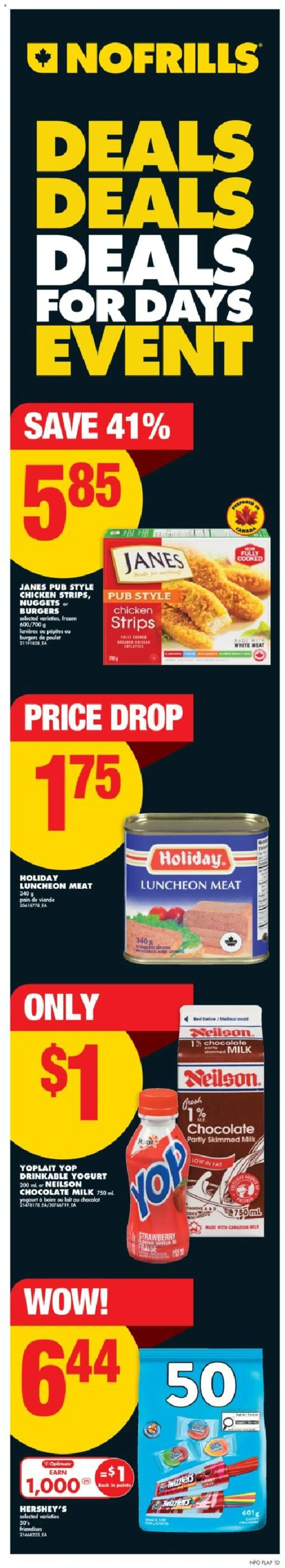 No Frills flyer valid from 16.10.2025 | Page: 1 | Products: Milk, Yogurt, Chocolate, Chicken