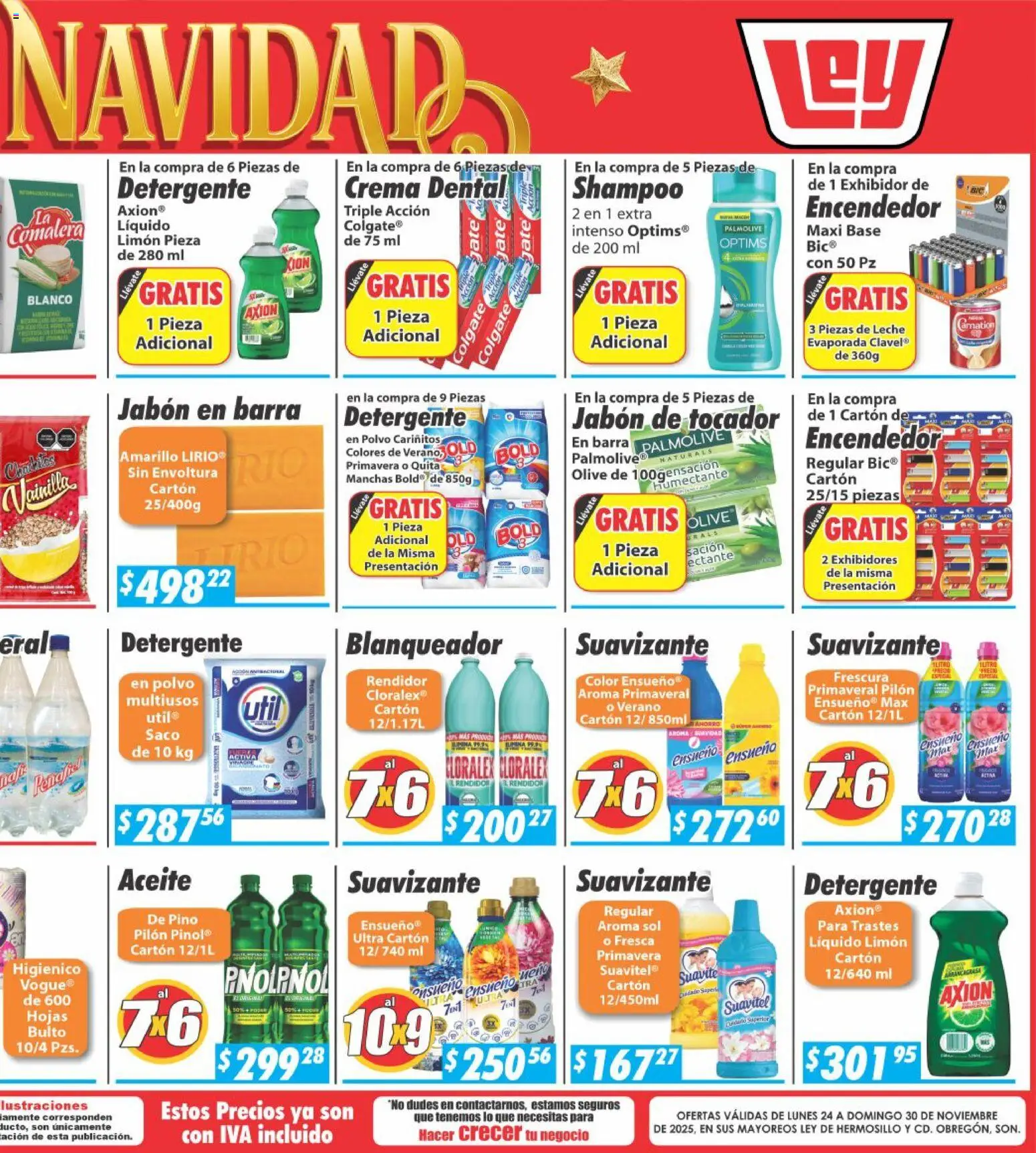 Nuevas ofertas de Casa Ley válidas en toda la República Mexicana desde el 24.11.2025. ¡Encuentra las mejores ofertas en Casa Ley folleto Hermosillo! | Página: 6 | Productos: Detergente, Aceite, Encendedor, Polvo