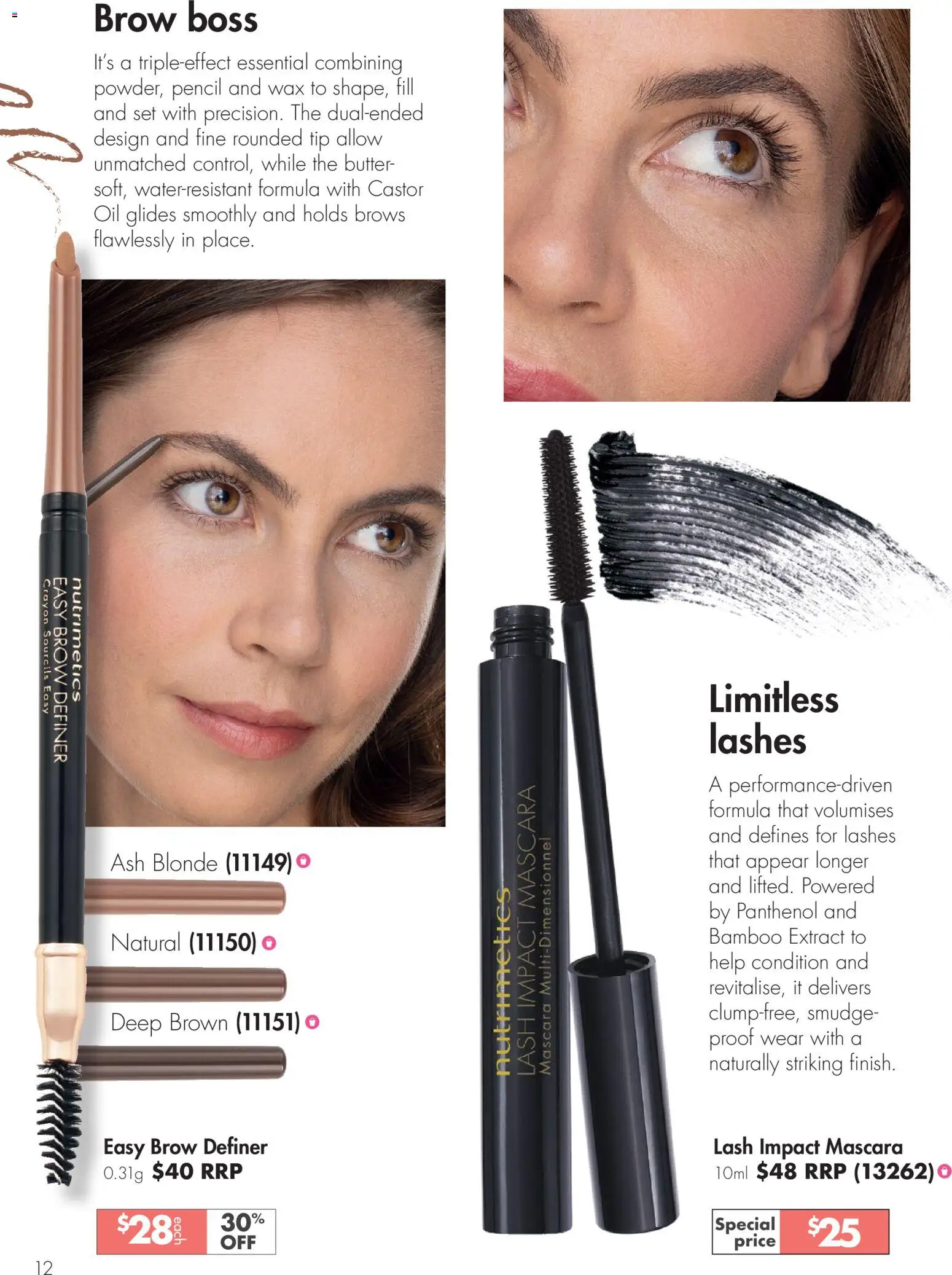 Nutrimetics catalogue - valid from 26.04.2026 | Page: 12 | Products: Mascara, Butter, Oil, Pencil