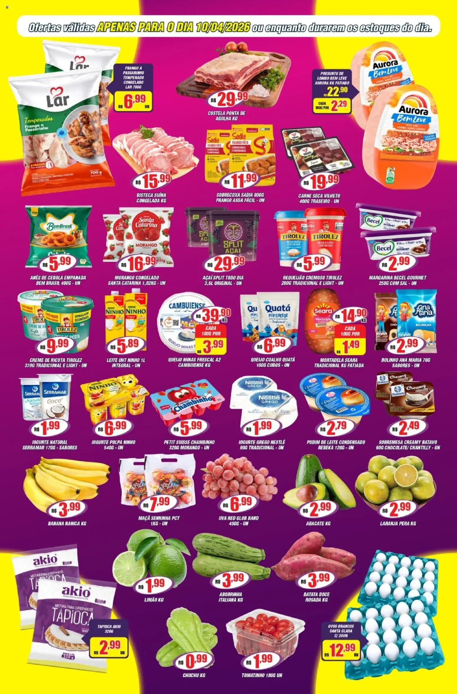 Violeta Supermercados Folheto - válido de 10.04.2026 | Página: 2 | Produtos: Cebola, Queijo, Ricota, Creme