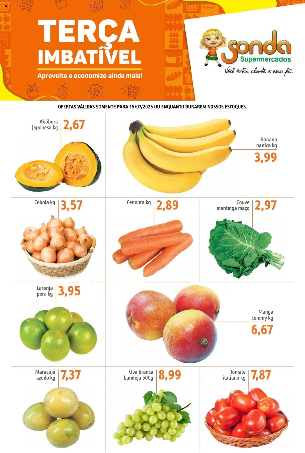 Sonda Folheto - válido de 15.07.2025 | Página: 1 | Produtos: Maracujá, Abóbora, Cebola, Cenoura