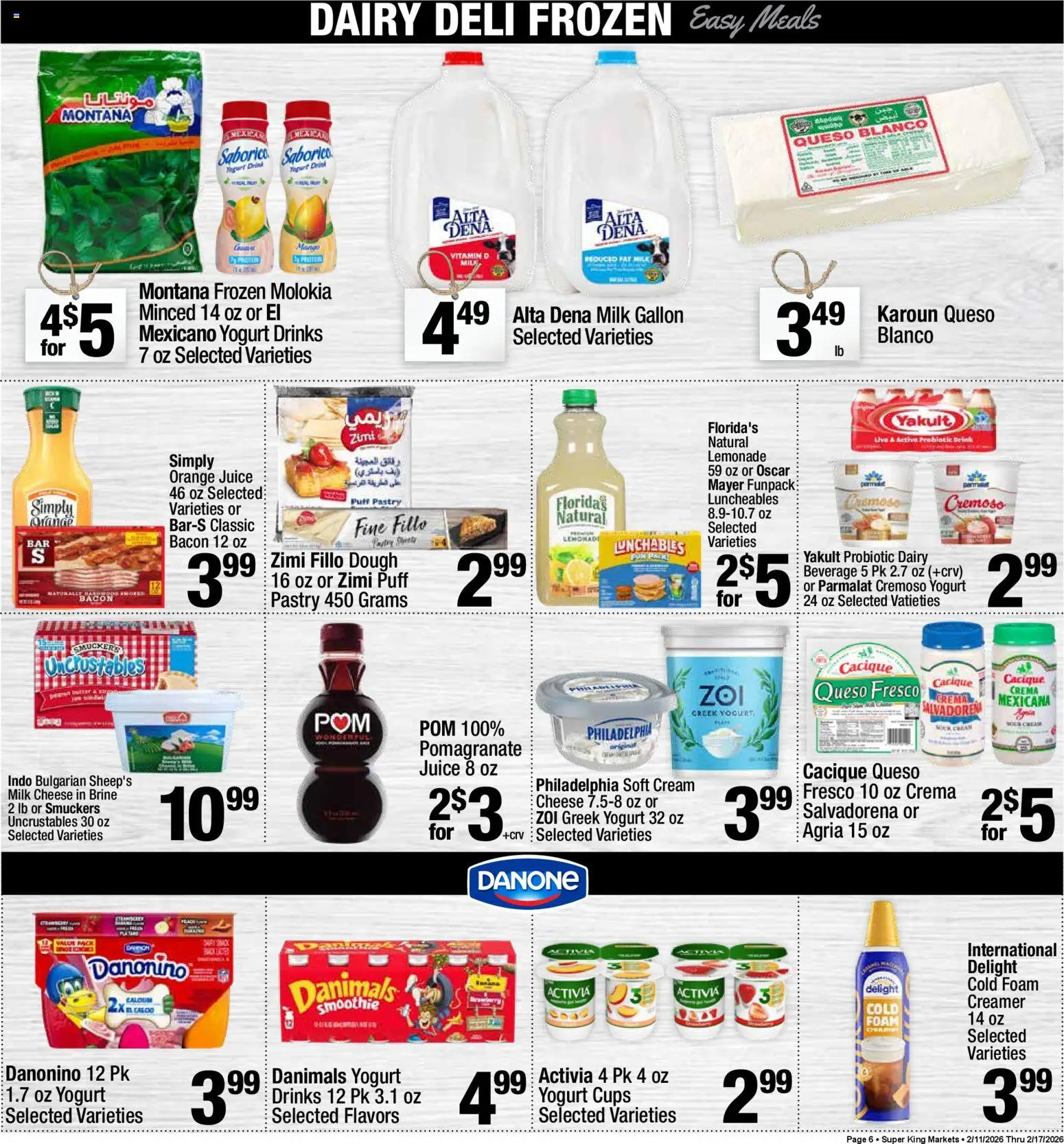 Super King - Weekly Ad - valid from 11.02.2026 | Page: 9 | Products: Milk, Cheese, Yogurt, Puff Pastry