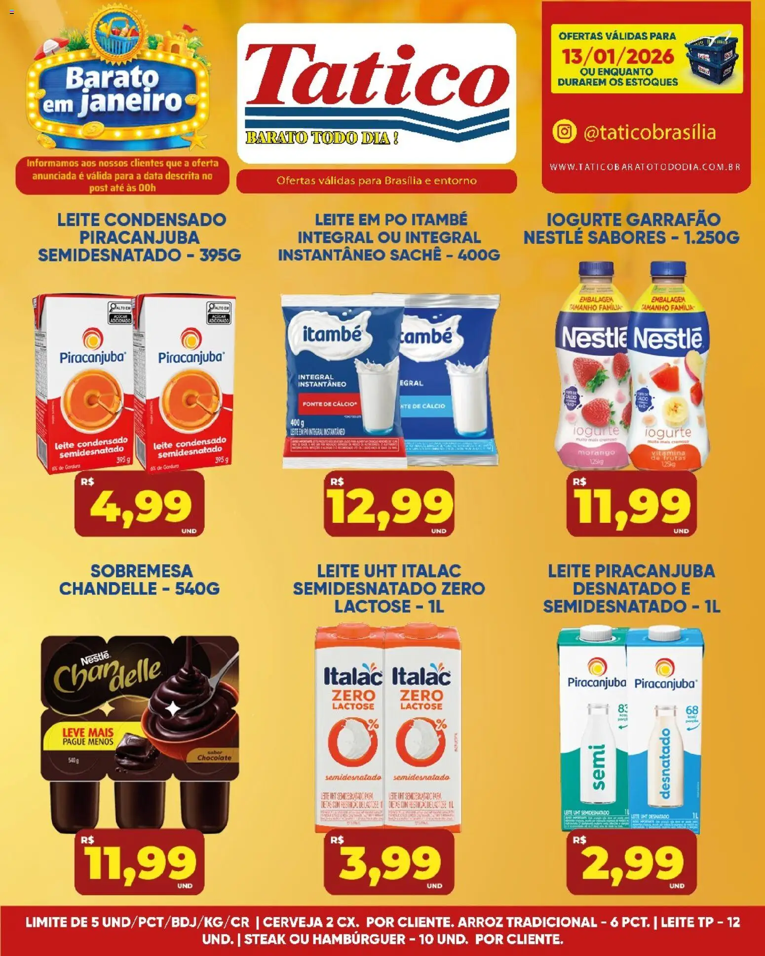 Tatico Folheto - válido de 14.01.2026 | Página: 21 | Produtos: Leite, Chocolate, Cerveja, Açúcar