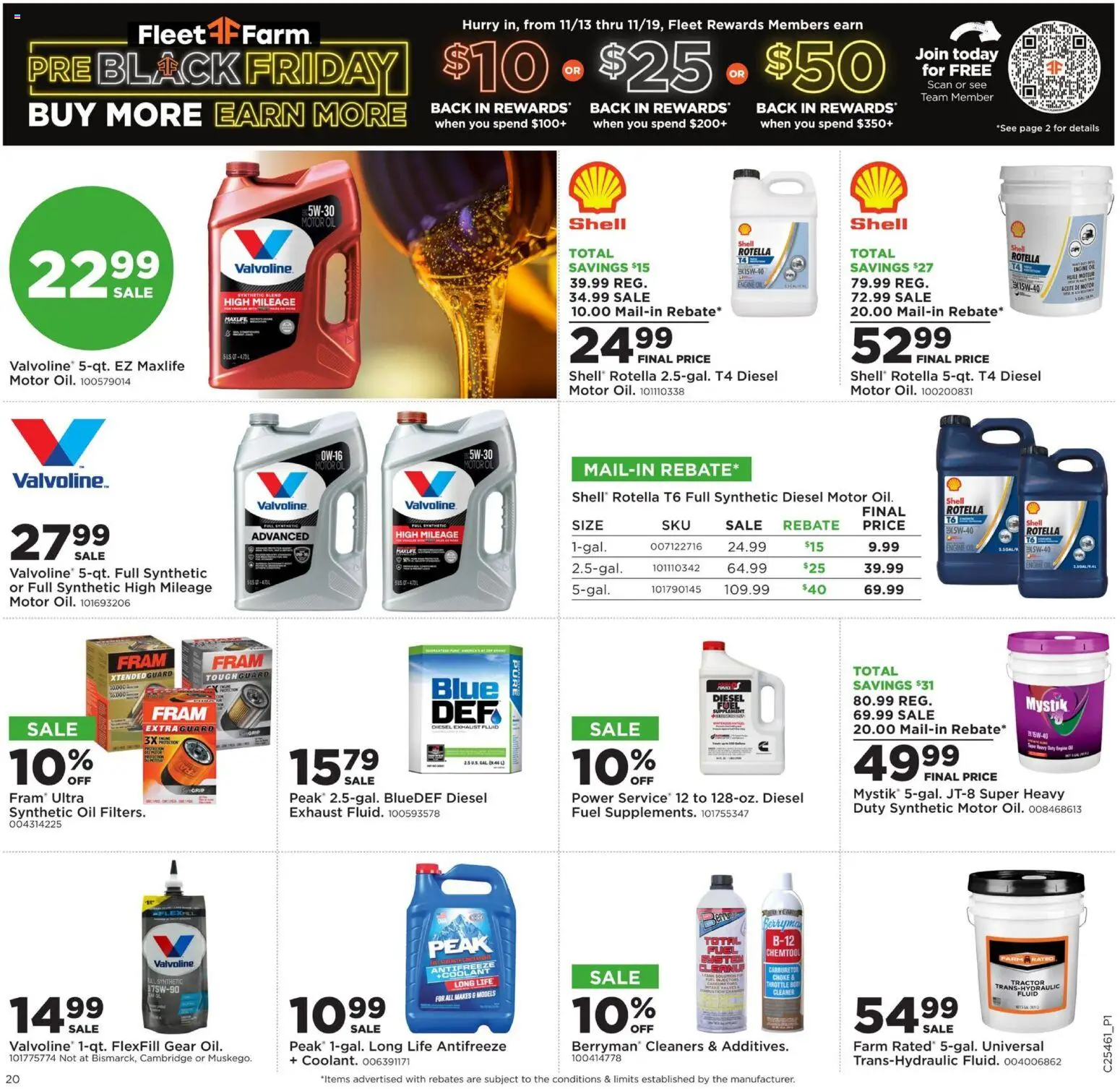 Mills Fleet Farm Black Friday - valid from 13.11.2025 | Page: 27 | Products: Antifreeze, Coolant, Motor Oil, Throttle