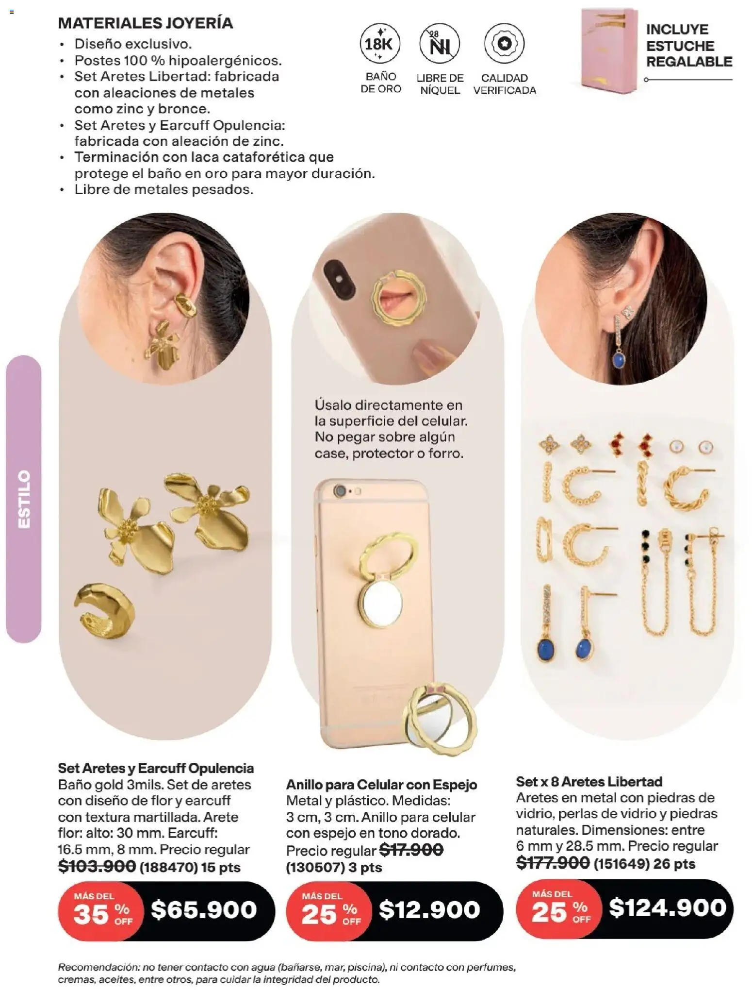 Avon revista - valida desde el 25.03.2026 | Página: 104 | Productos: Estuche, Anillo, Aretes, Espejo