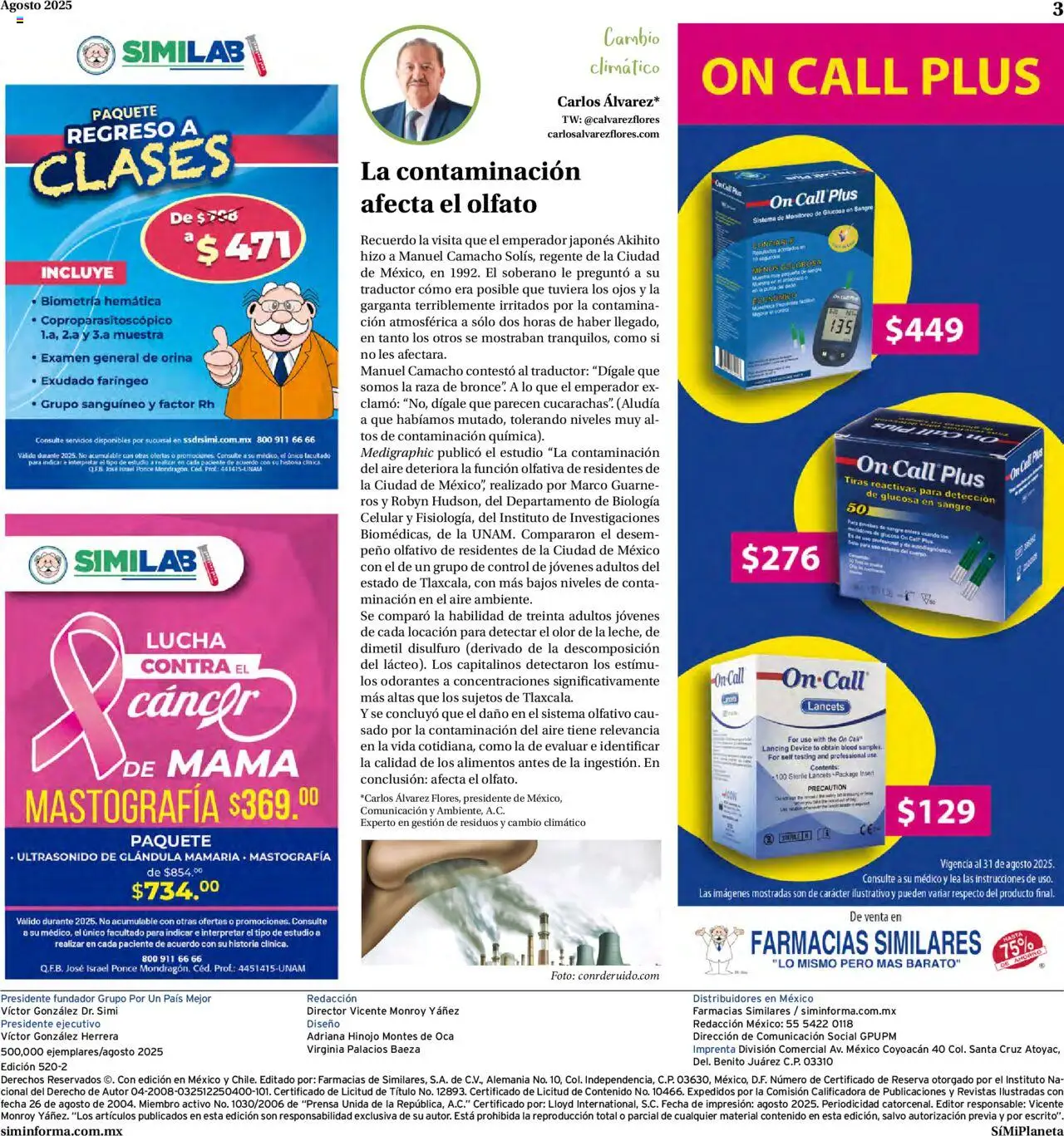 Nuevas ofertas de Farmacias Similares válidas en toda la República Mexicana desde el 15.08.2025. ¡Encuentra las mejores ofertas en Farmacias Similares - Catálogo Siminforma! | Página: 3 | Productos: Hinojo, Prensa