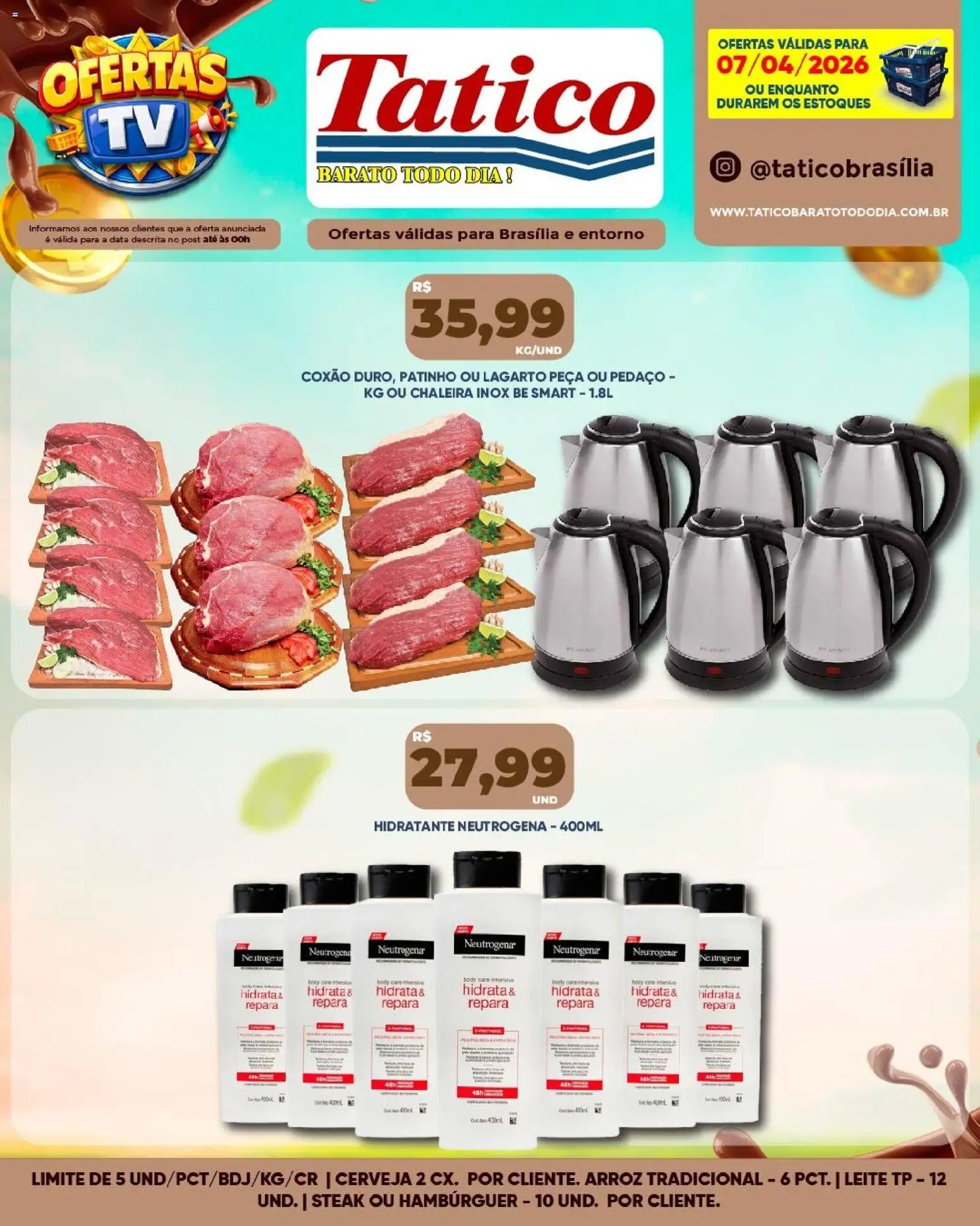 Tatico Folheto - válido de 07.04.2026 | Página: 15 | Produtos: Leite, Cerveja, Arroz, Body