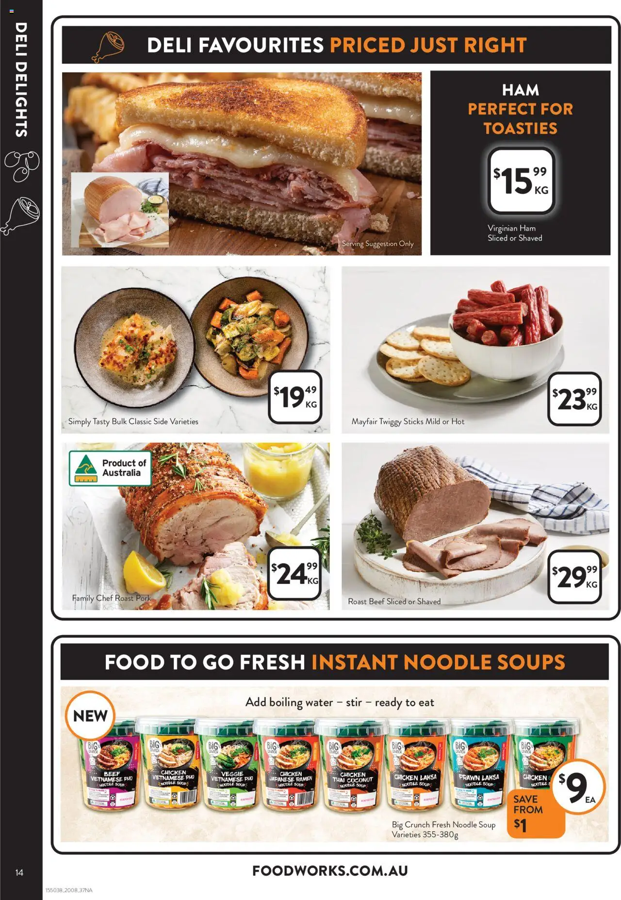 Foodworks catalogue - valid from 20.08.2025 | Page: 14 | Products: Chicken, Pork, Beef, Water