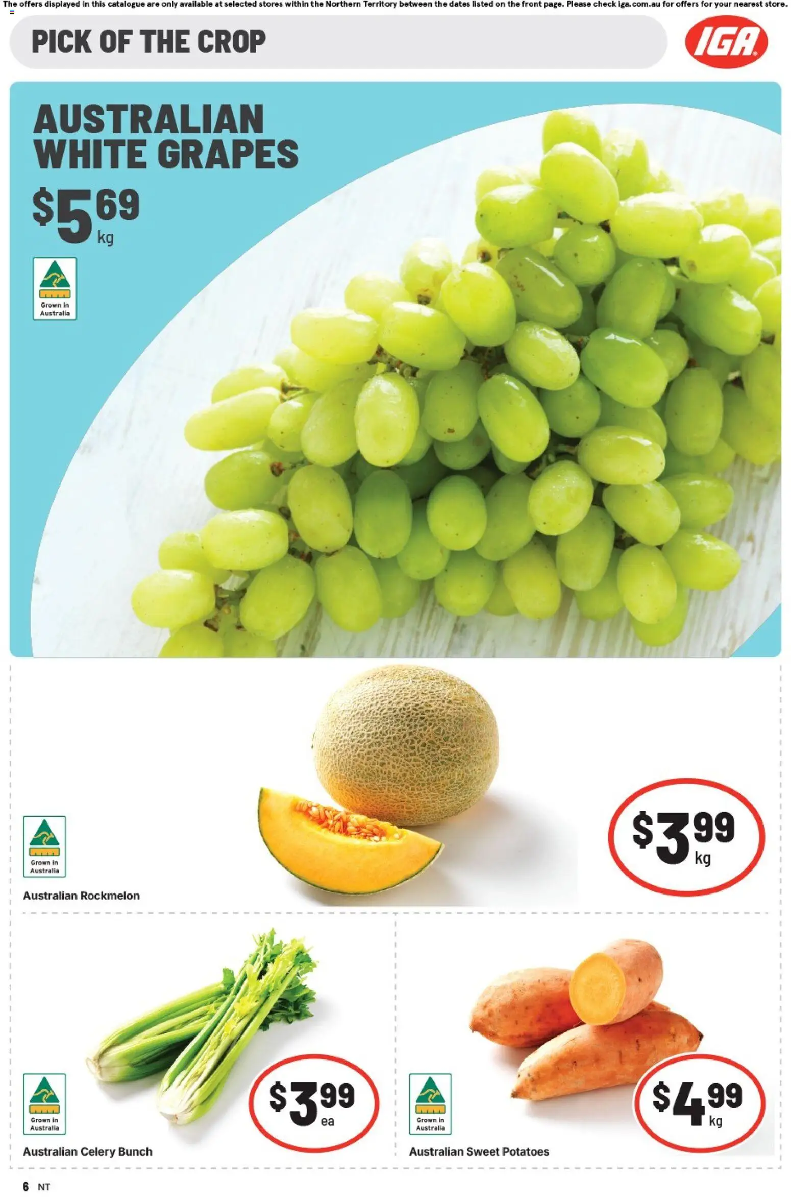 IGA catalogue - valid from 21.01.2026 | Page: 6 | Products: Potatoes, Grapes, Rockmelon