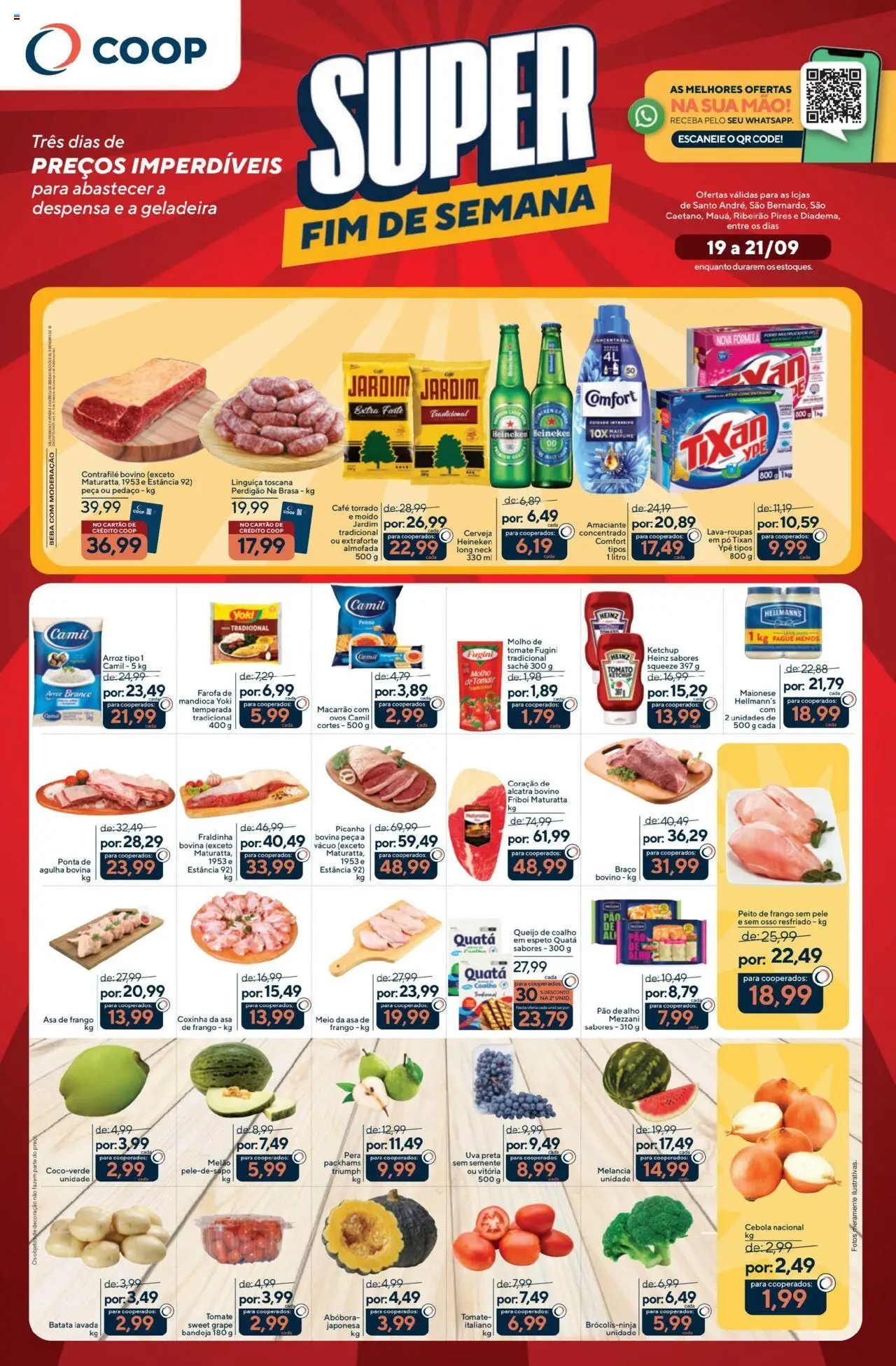 Coop Folheto - válido de 19.09.2025 | Página: 1 | Produtos: Queijo, Arroz, Heineken, Bandeja