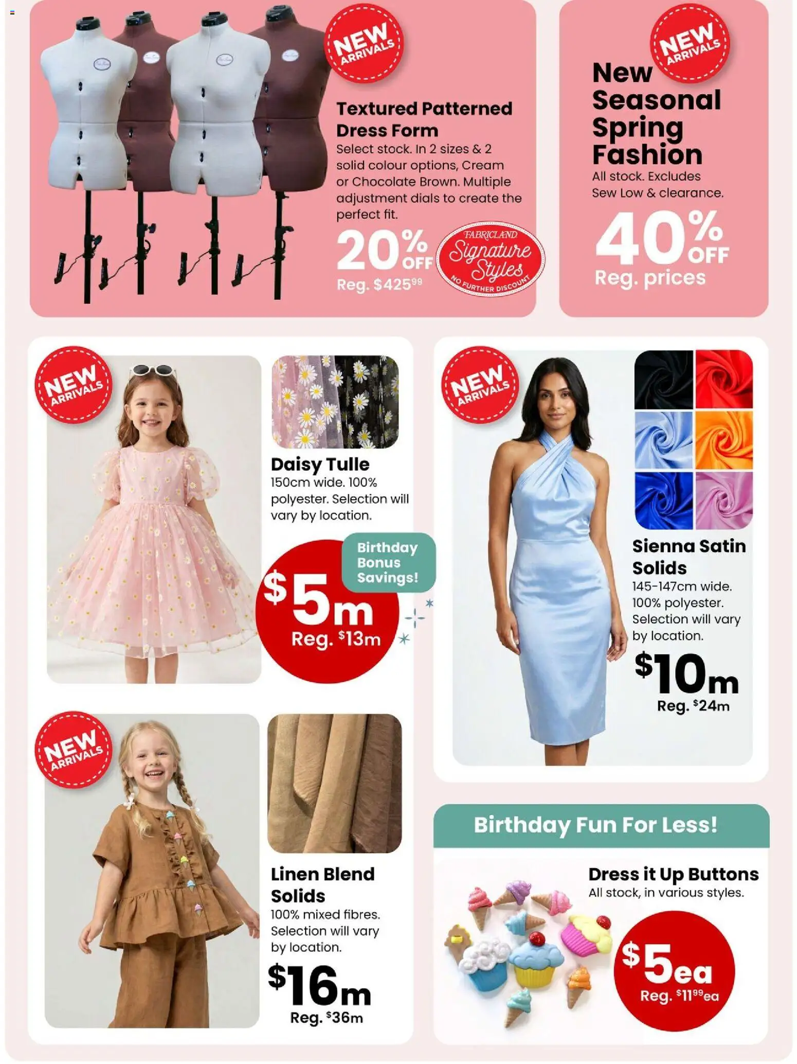 Fabricland flyer valid from 02.03.2026 | Page: 9 | Products: Cream, Dress, Chocolate