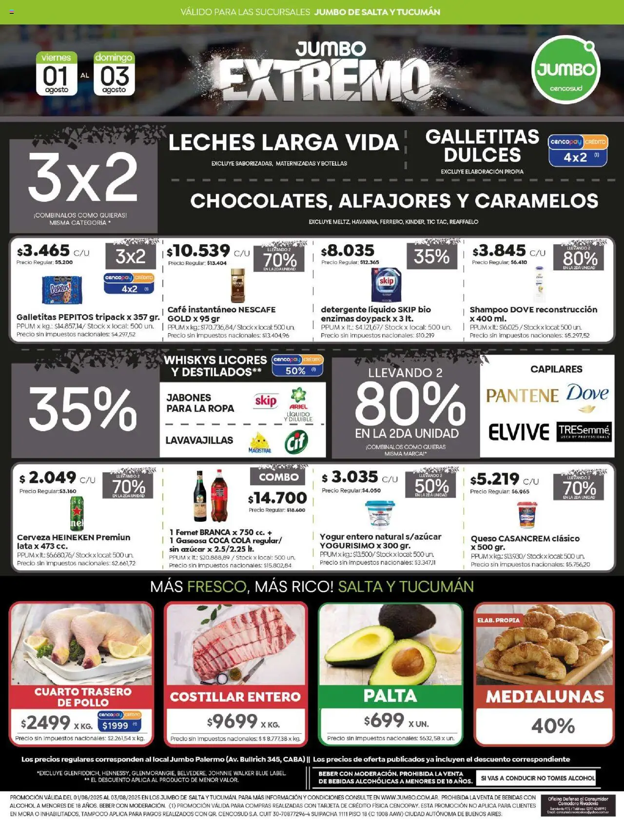 Jumbo ofertas - Salta y Tucumán │ válido desde el 31.07.2025 | Página: 1 | Productos: Galletitas, Fernet, Café, Cerveza