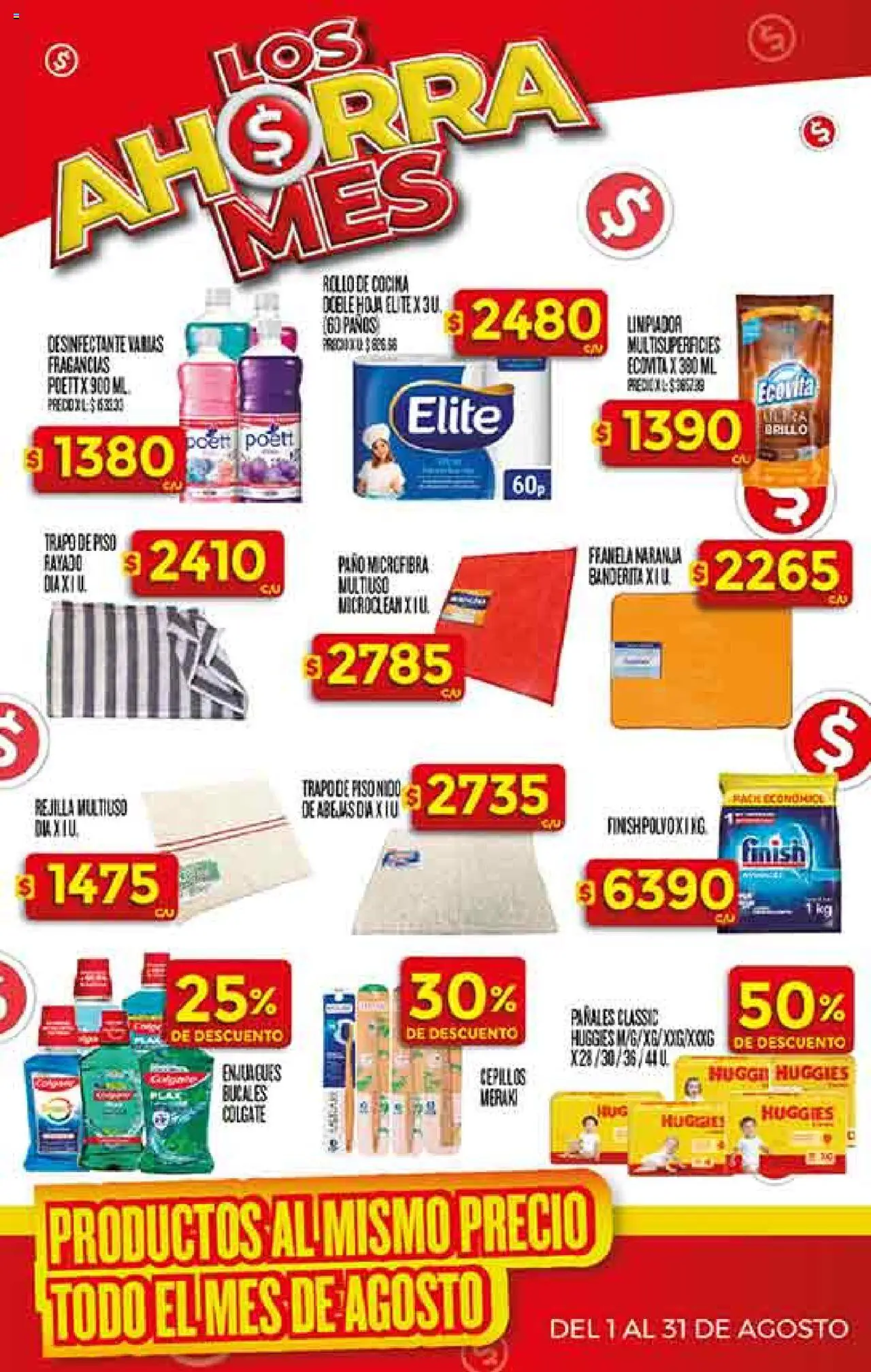 Supermercado DIA Ofertas - Salta y Jujuy │ válido desde el 06.08.2025 | Página: 35 | Productos: Desinfectante, Cocina, Rejilla, Pañales