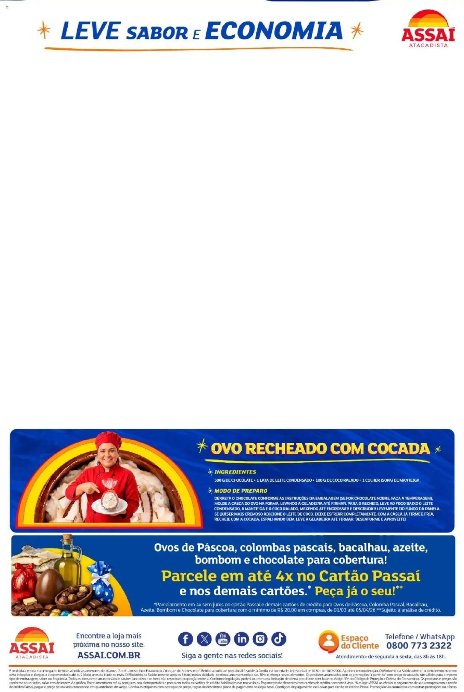 Assaí Atacadista Folheto - válido de 04.04.2026 | Página: 2 | Produtos: Leite, Pneus, Base, Telefone