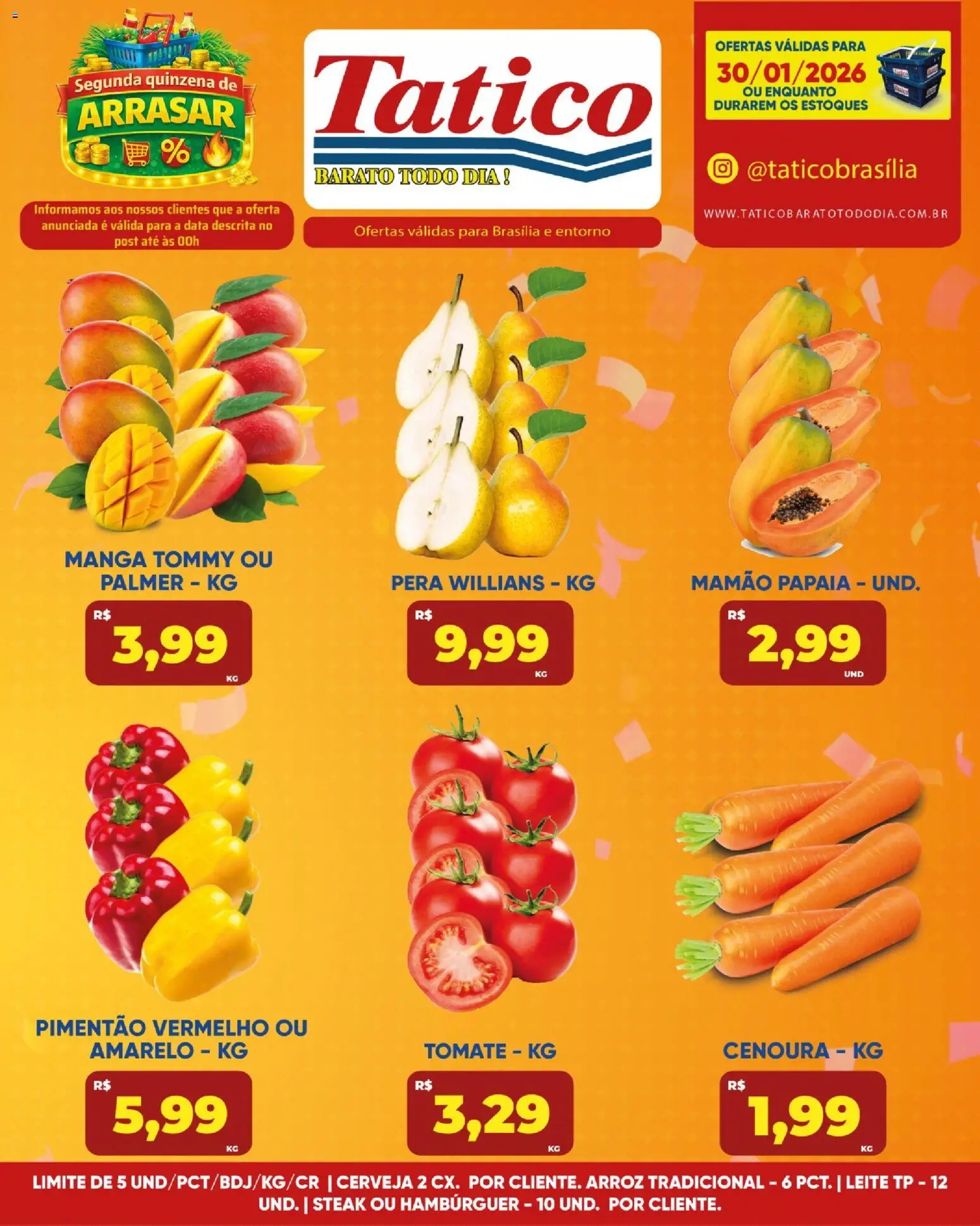 Tatico Folheto - válido de 30.01.2026 | Página: 10 | Produtos: Pimentão, Cerveja, Hambúrguer, Mamão