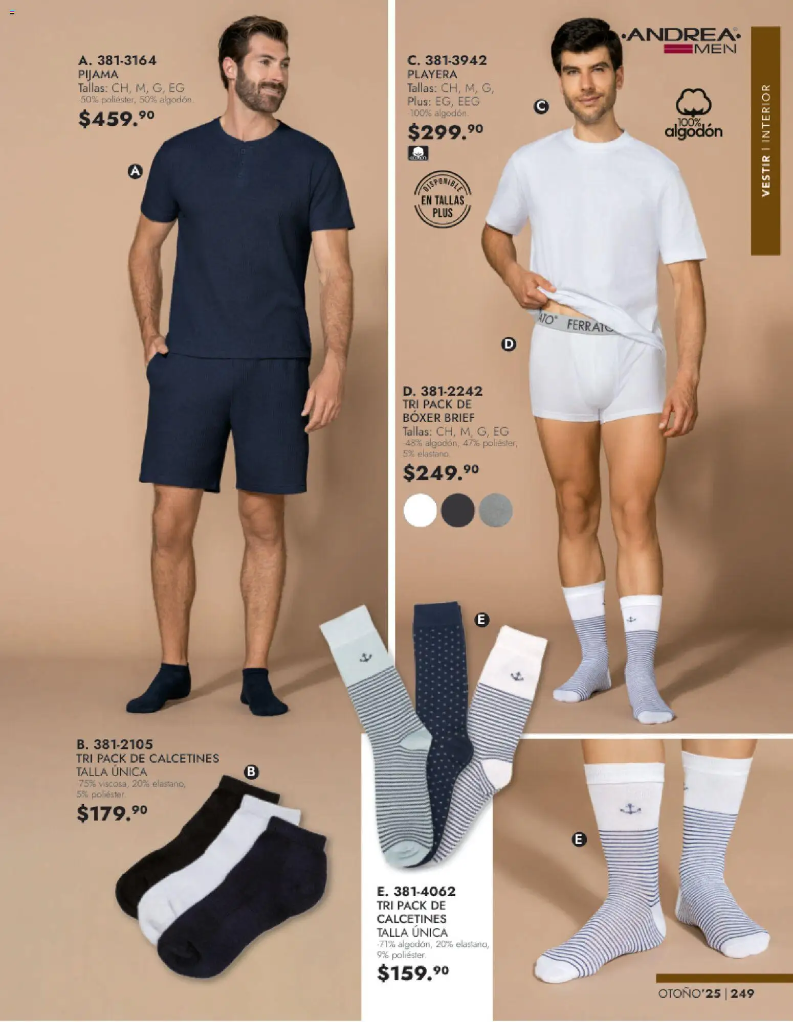 Nuevas ofertas de Andrea válidas en toda la República Mexicana desde el 26.11.2025. ¡Encuentra las mejores ofertas en Andrea catálogo Vestir Caballero otoño! | Página: 87 | Productos: Pijama, Algodón, Playera