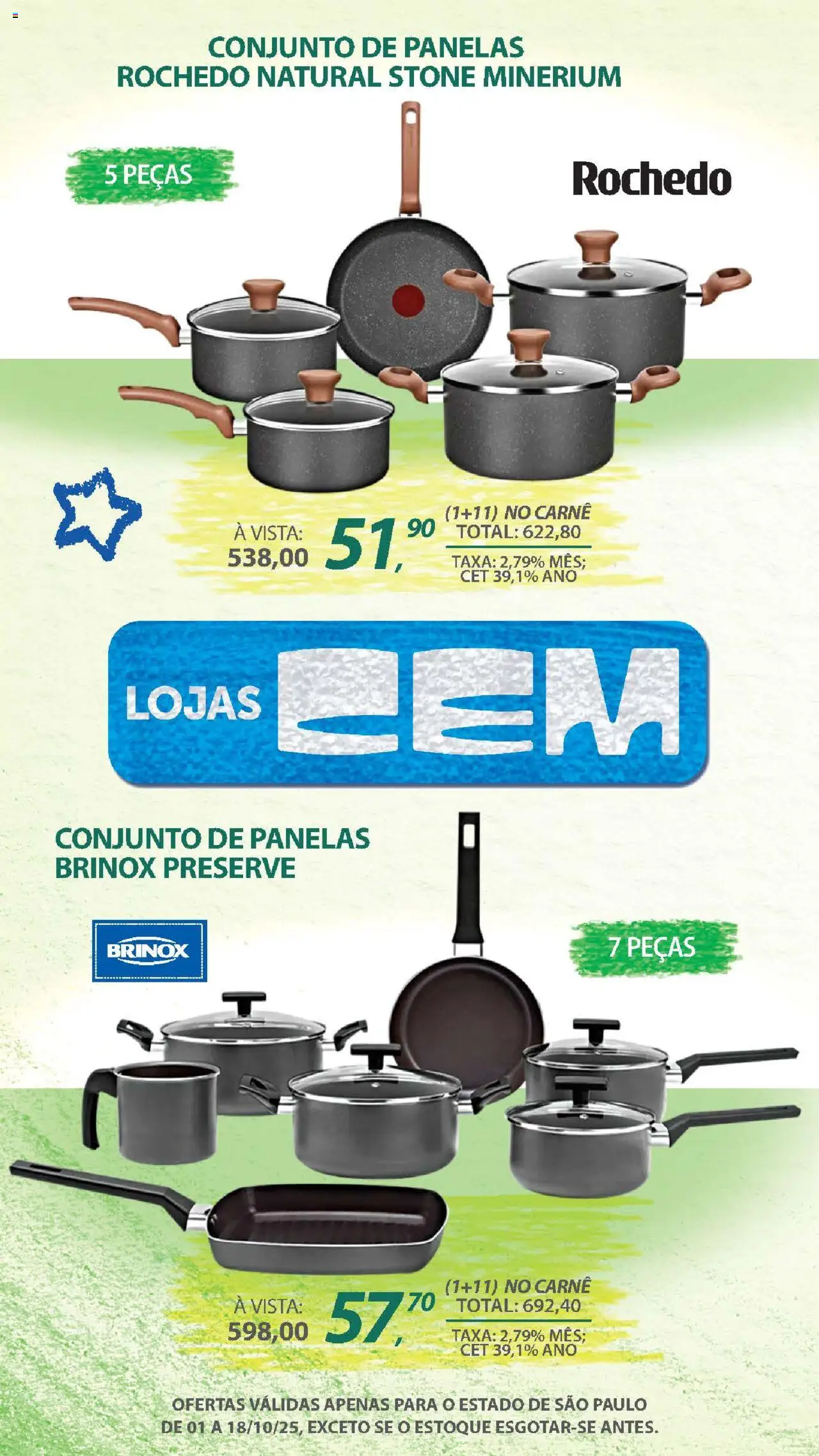 Lojas Cem Folheto - válido de 01.10.2025 | Página: 77 | Produtos: Conjunto de panelas, Carne