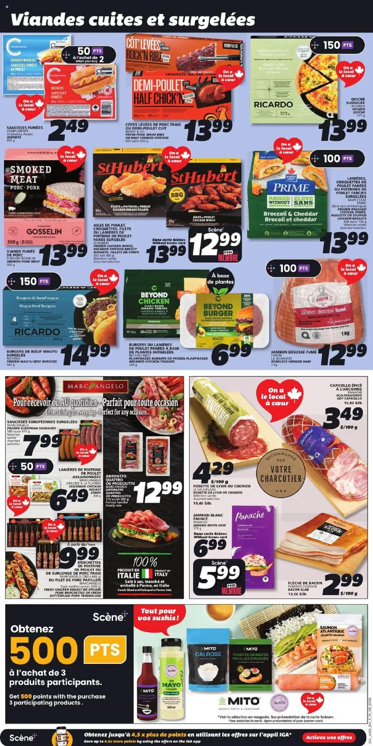 IGA flyer valid from 14.08.2025 | Page: 5 | Products: Beef, Chicken wings, Chicken breasts, Pork
