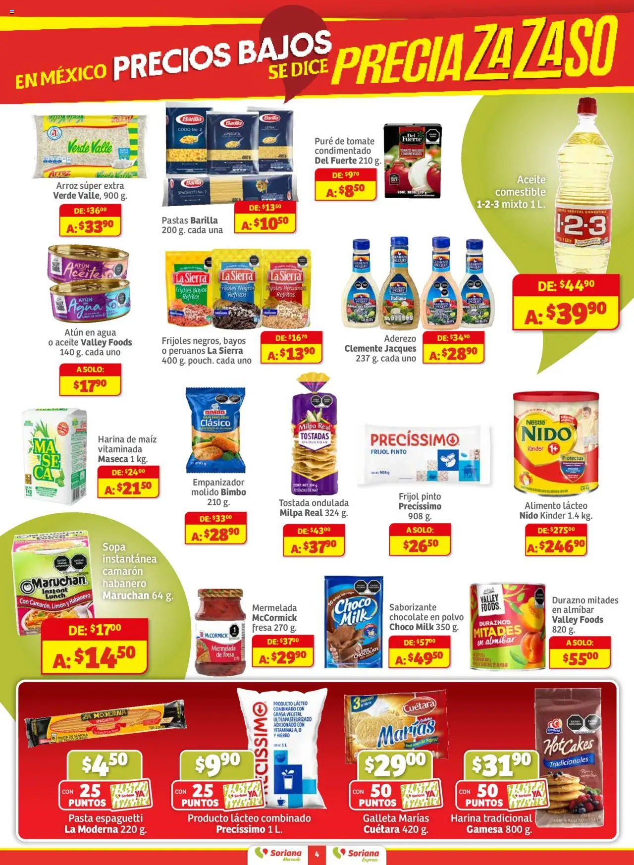 Nuevas ofertas de Soriana válidas en toda la República Mexicana desde el 18.09.2025. ¡Encuentra las mejores ofertas en Soriana - Pesito Valedor Mercado: Ags, Col, Gto, Jal, Mich! | Página: 4 | Productos: Aderezo, Tomate, Agua, Pure de Tomate